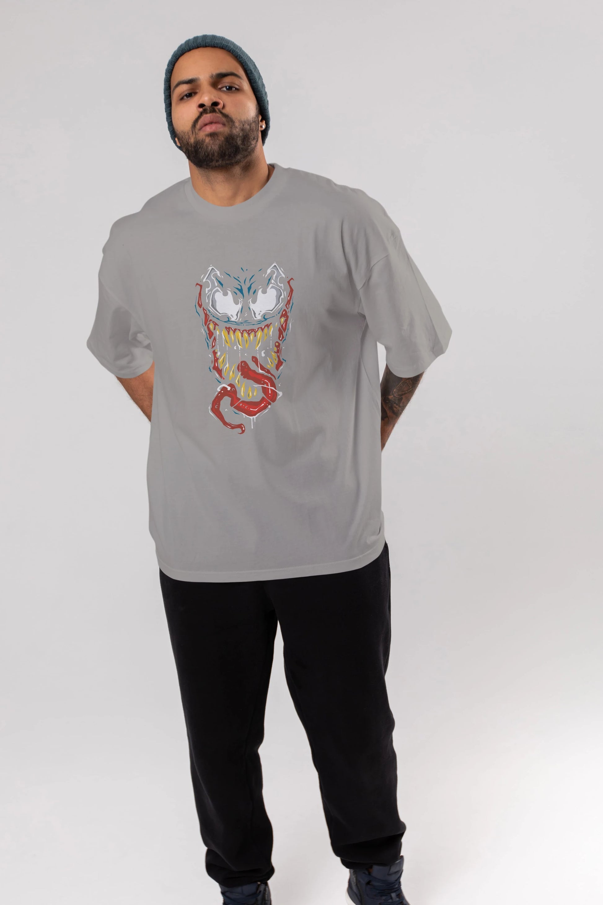 Venom (15) Ön Baskılı Oversize t-shirt Erkek Kadın Unisex %100 Pamuk Bisiklet Yaka tişort
