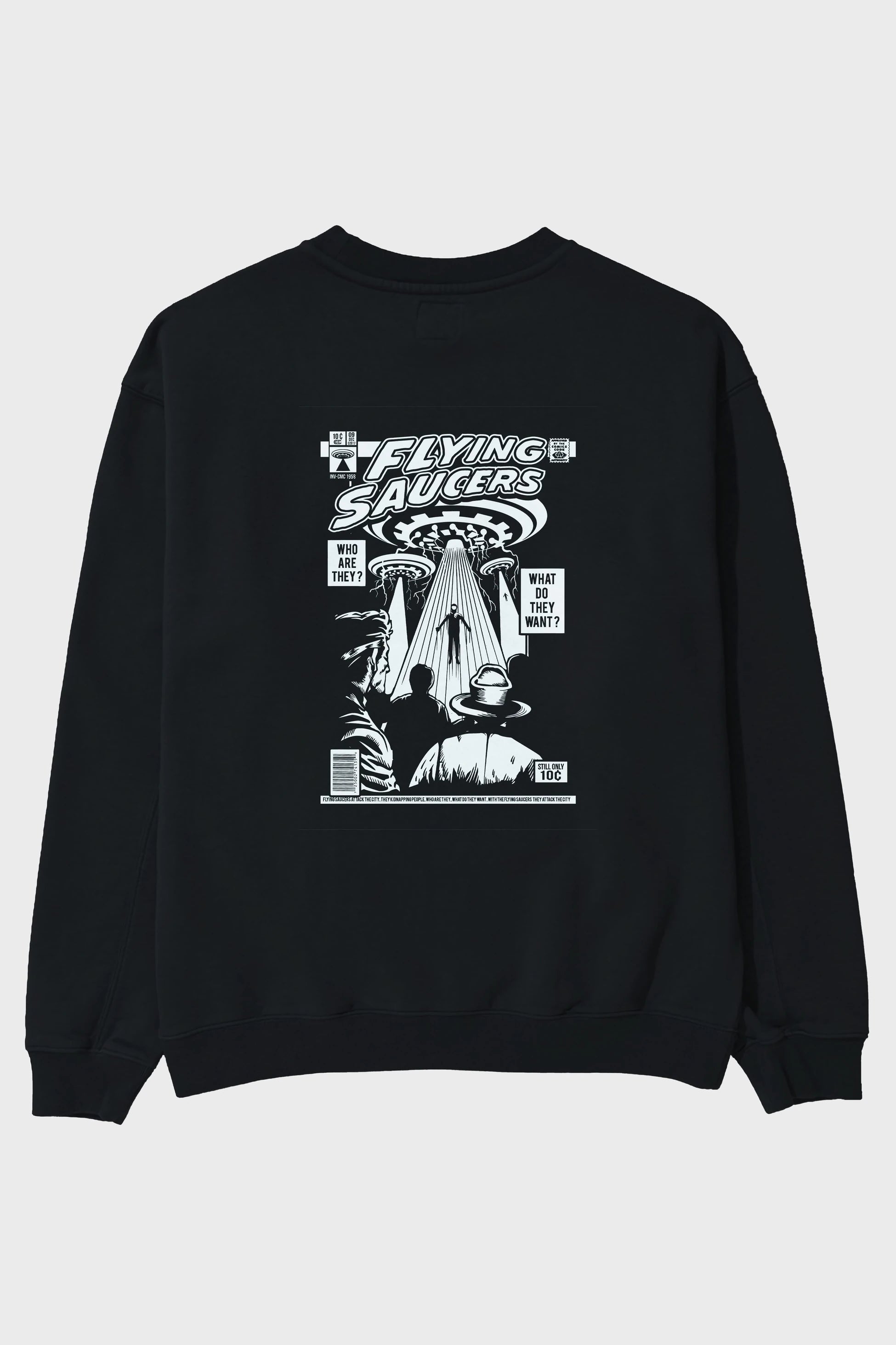 UFO Arka Baskılı Oversize Sweatshirt Erkek Kadın Unisex