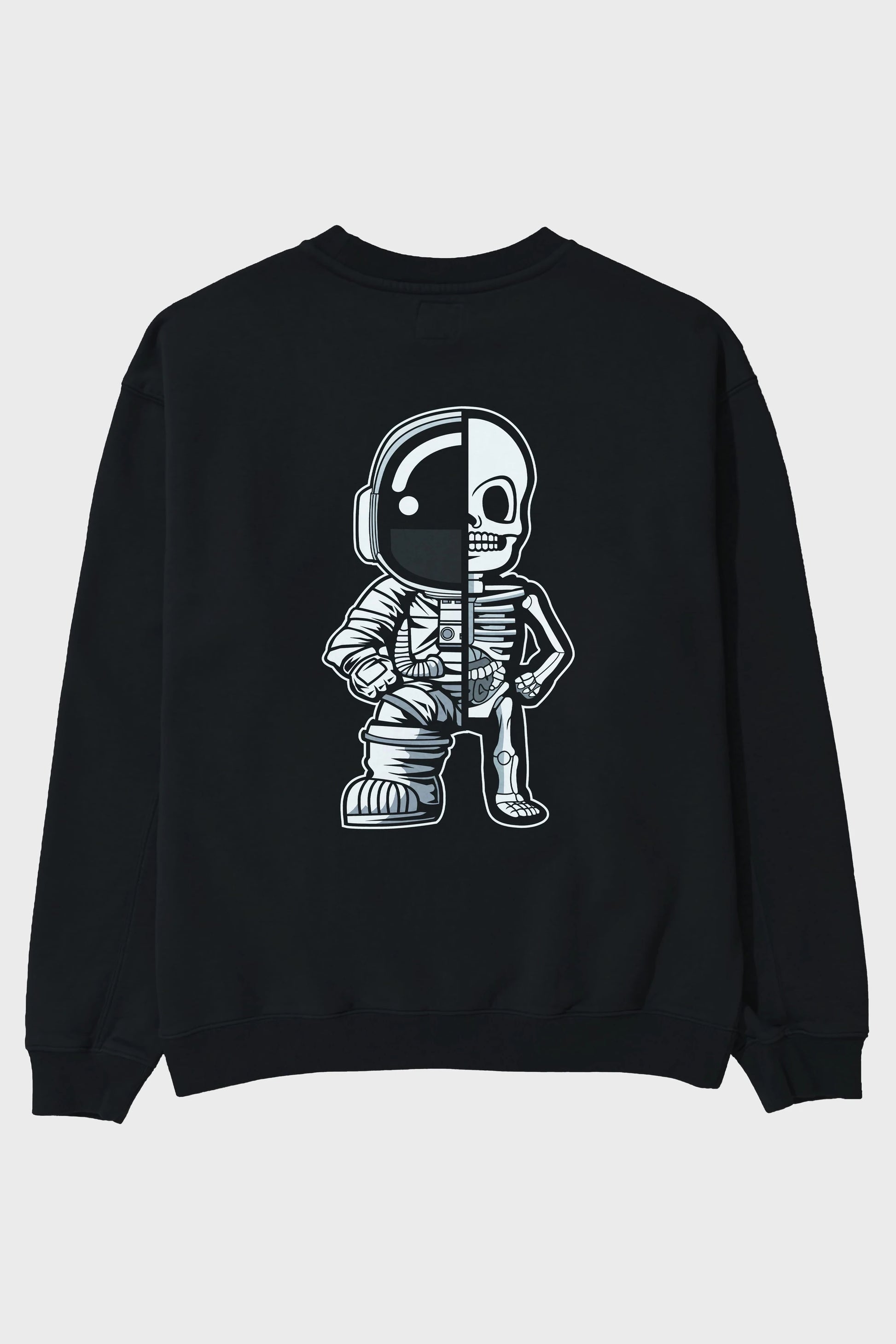 Astronaut Half Skeleton Arka Baskılı Oversize Sweatshirt Erkek Kadın Unisex