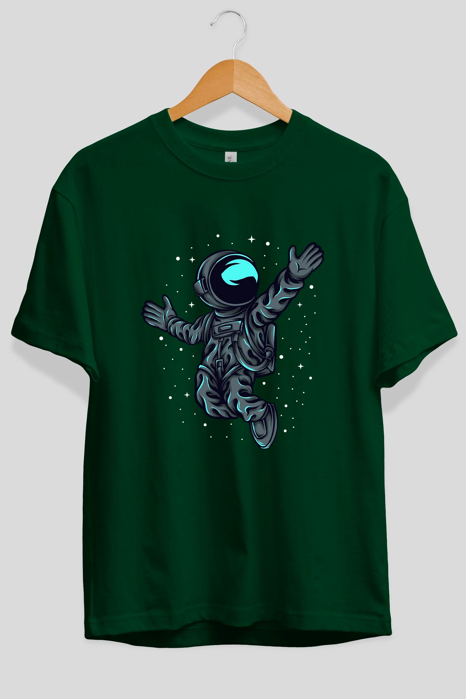 Happy Astronaut Ön Baskılı Oversize t-shirt Erkek Kadın Unisex