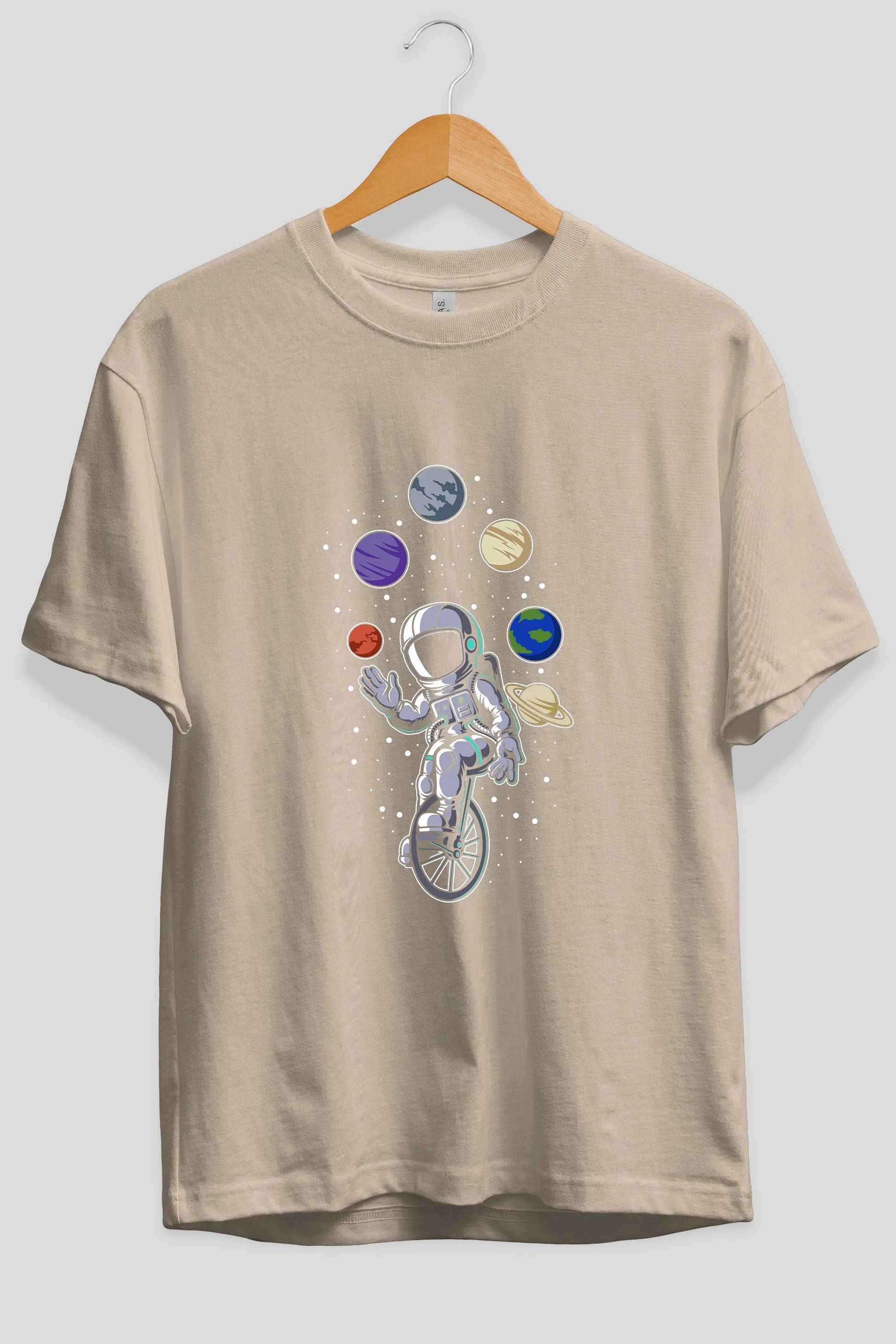 Astronaut Circus Ön Baskılı Oversize t-shirt Erkek Kadın Unisex