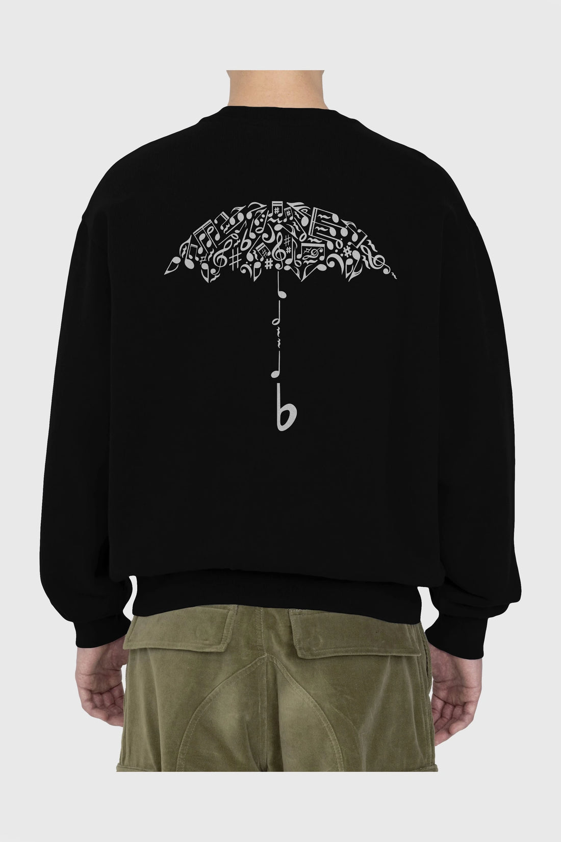 Sound Of Rain Arka Baskılı Oversize Sweatshirt Erkek Kadın Unisex