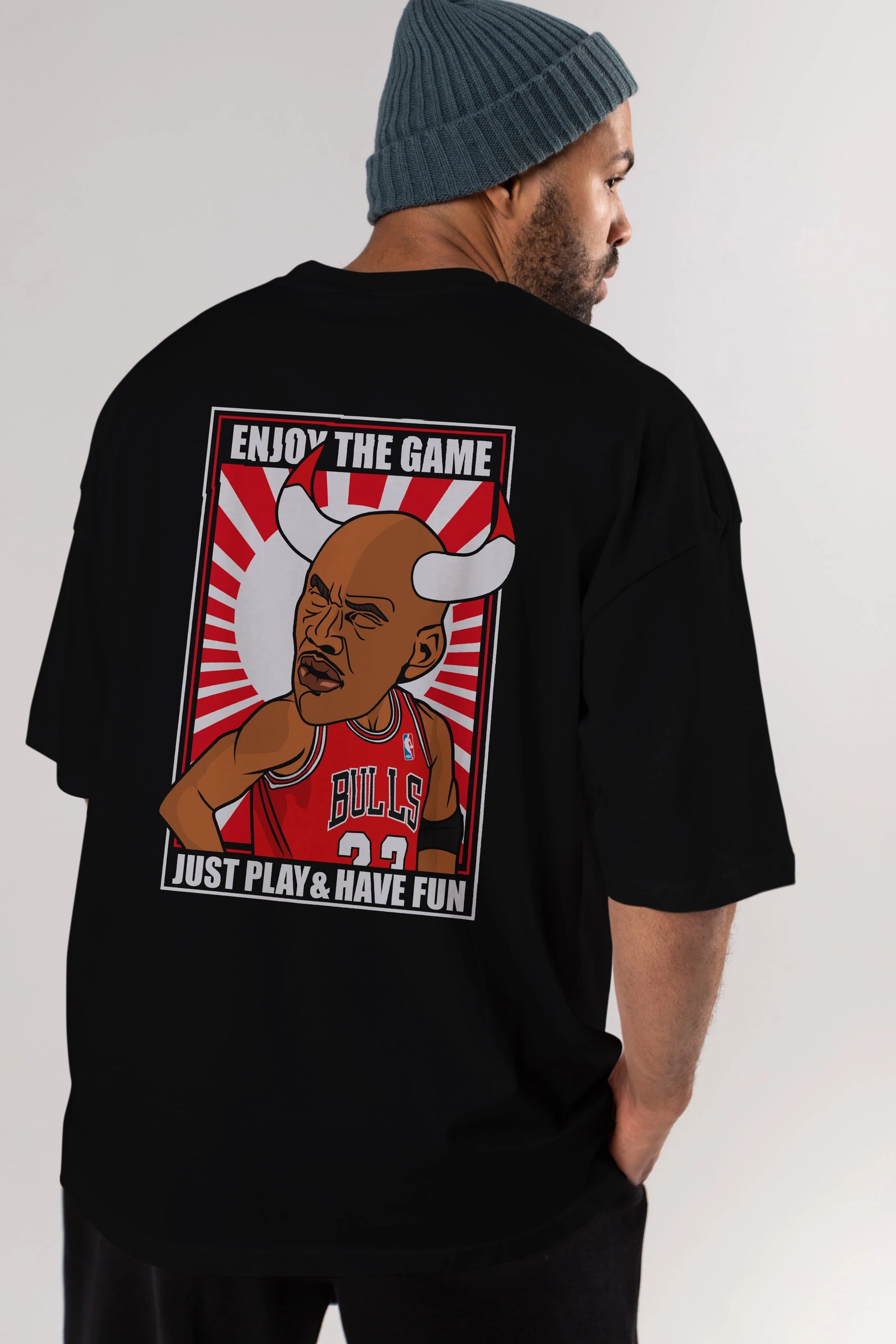 Michael Jordan Arka Baskılı Oversize t-shirt Erkek Kadın Unisex %100 Pamuk tişort