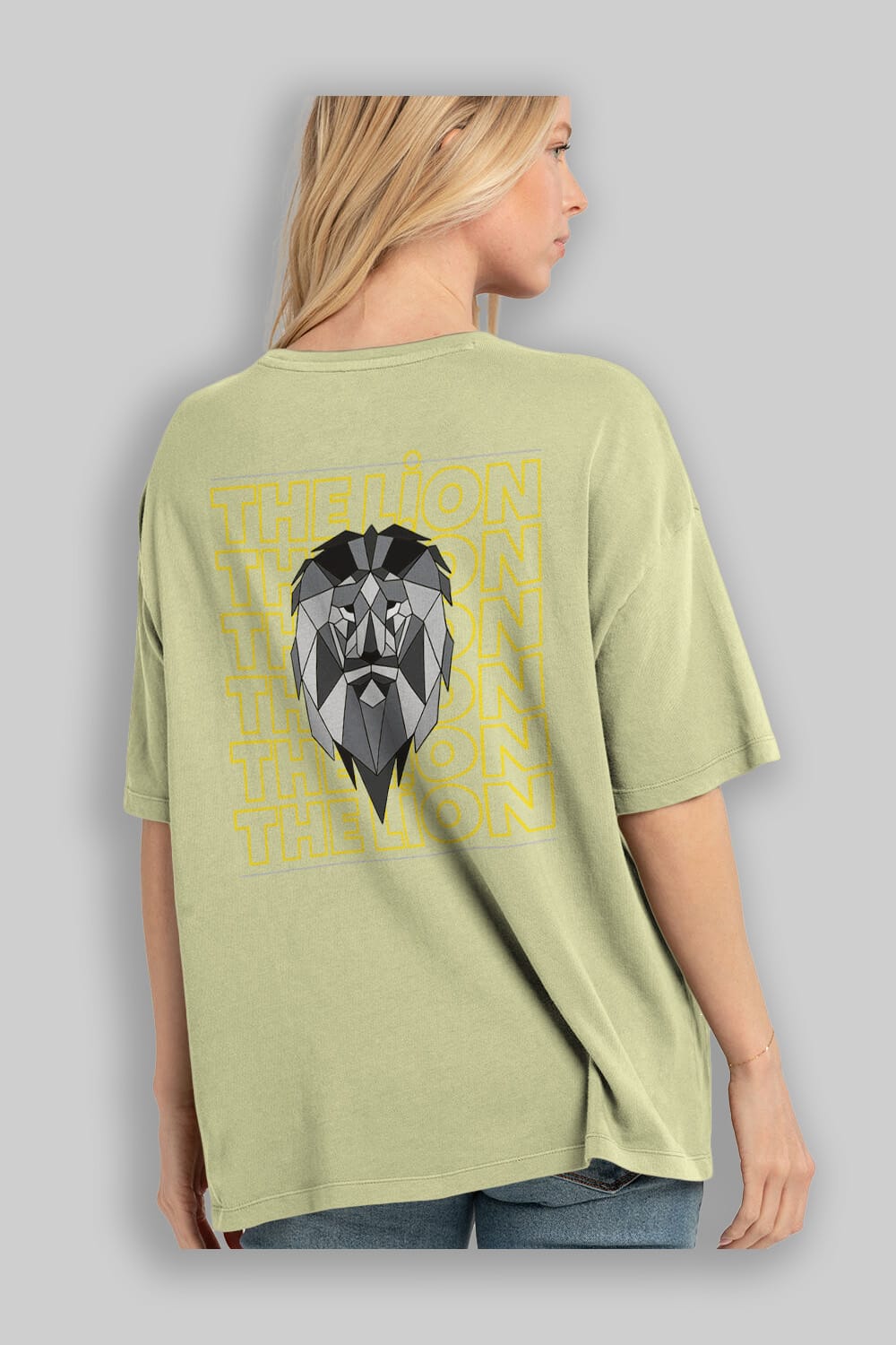 The Lion Yazılı Arka Baskılı Oversize t-shirt Erkek Kadın Unisex