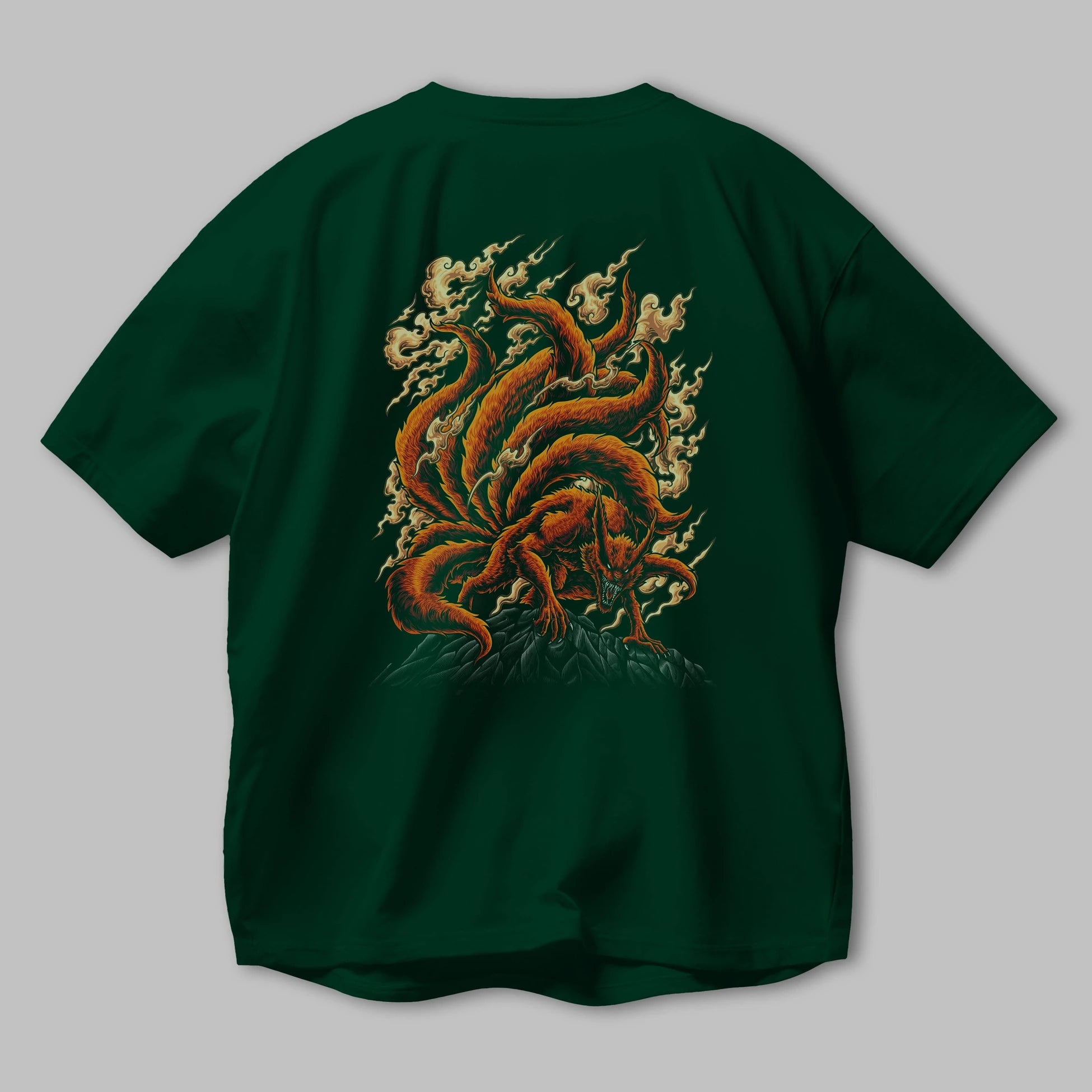 NARUTO KYUUBI Anime Arka Baskılı Oversize t-shirt Erkek Kadın Unisex