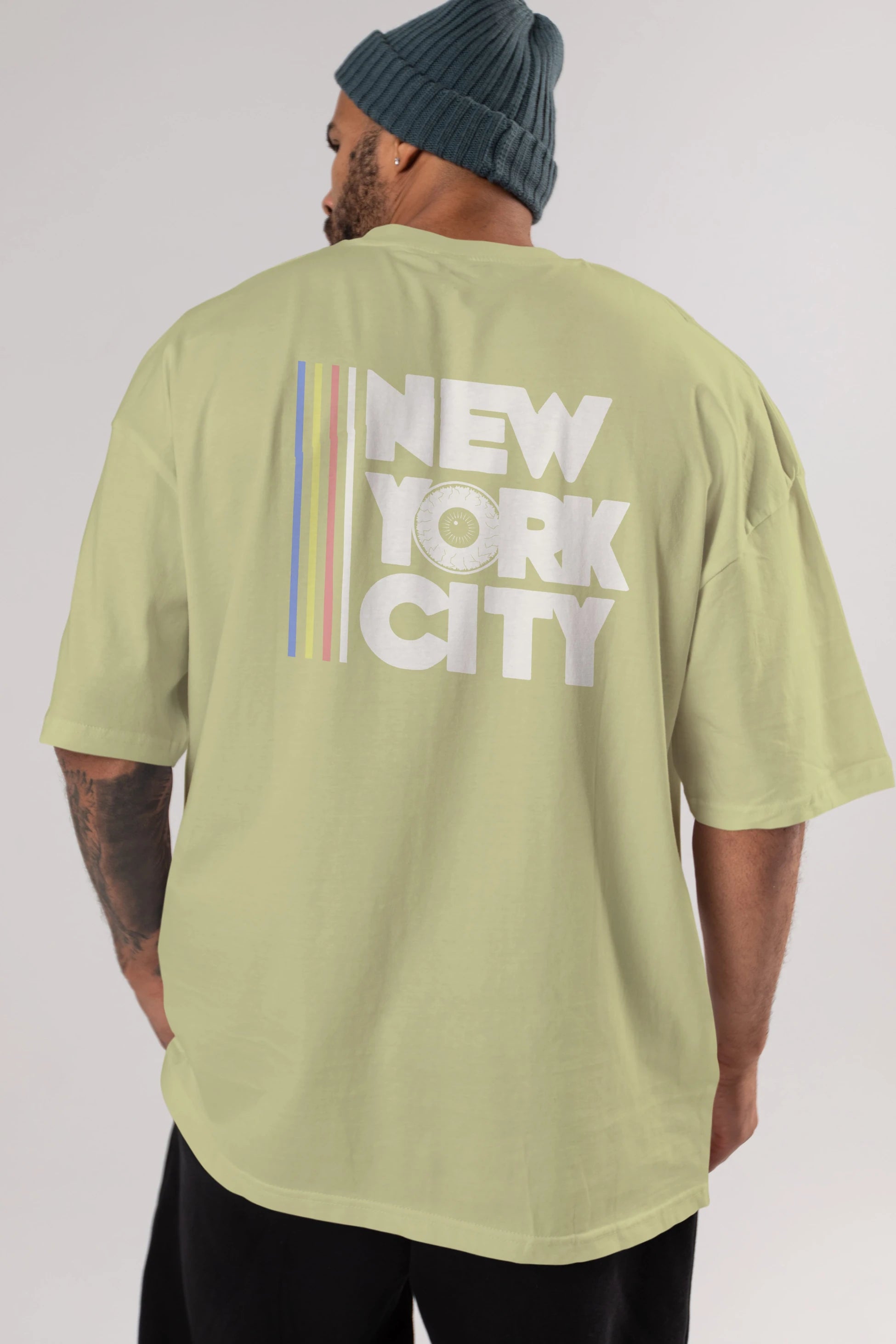 New York City Style Arka Baskılı Oversize t-shirt Erkek Kadın Unisex