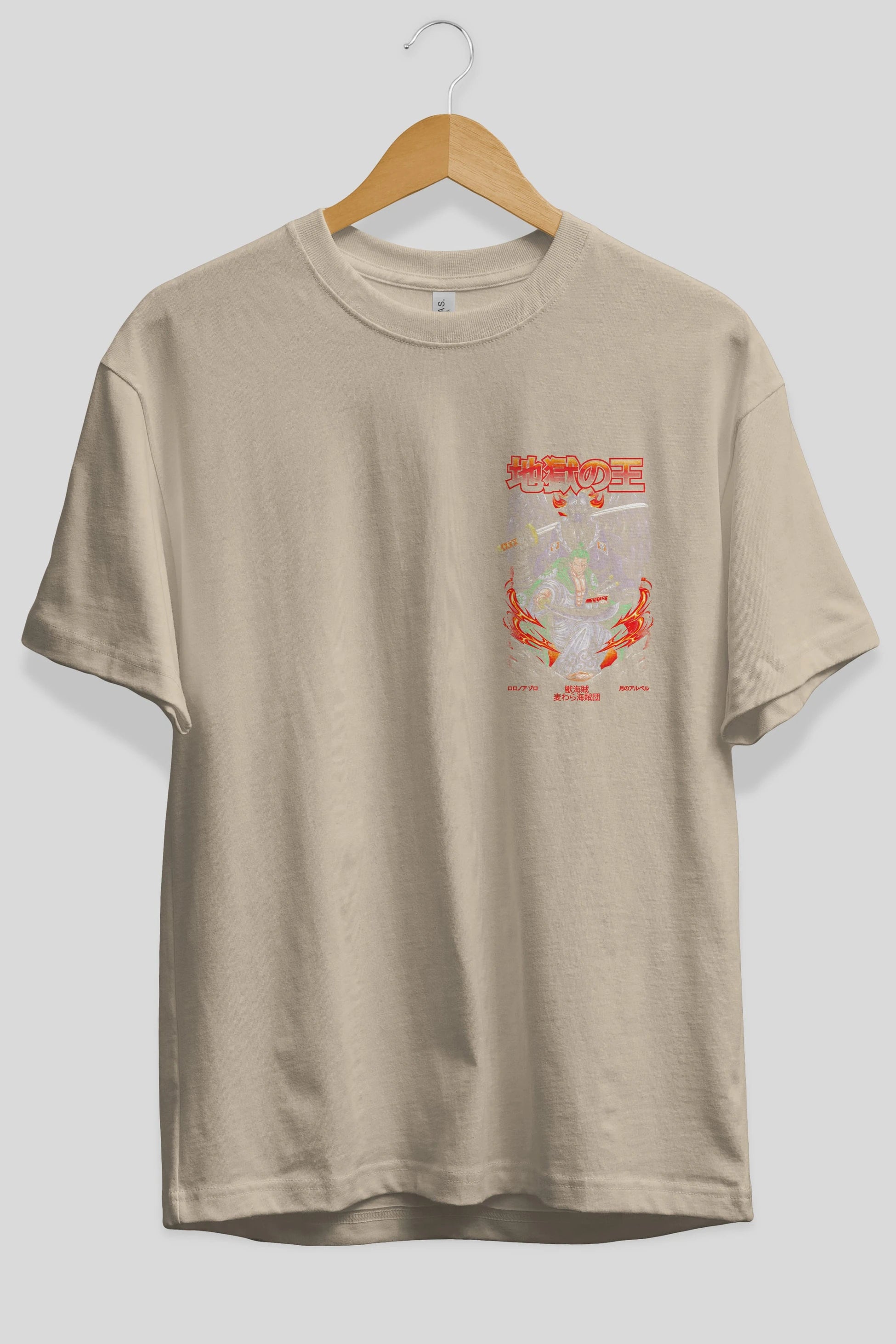 Roronoa Zoro 4 Ön Sol Baskılı Oversize t-shirt Erkek Kadın Unisex %100 Pamuk Bisiklet Yaka tişort