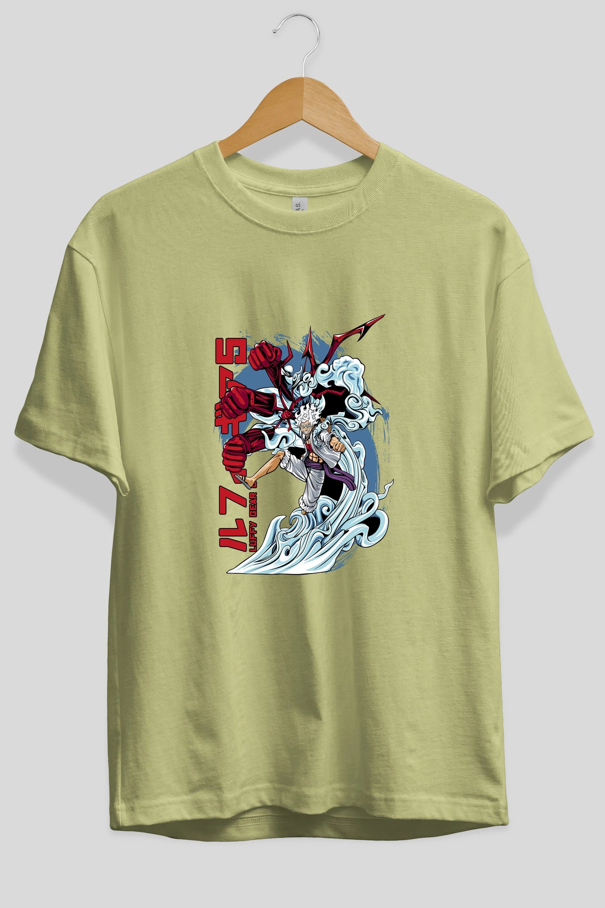 MONKEY D. LUFFY GEAR5 2 Anime Ön Baskılı Oversize t-shirt %100 pamuk Erkek Kadın Unisex