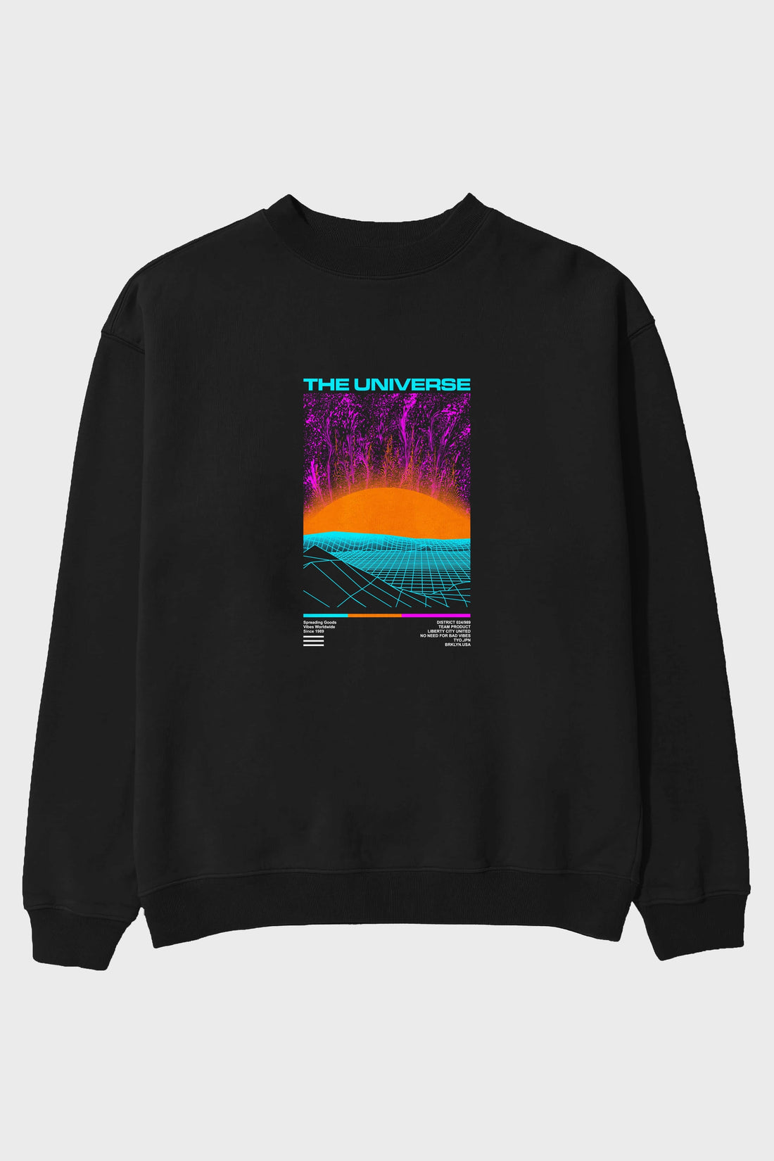 The Universe Ön Baskılı Oversize Sweatshirt Erkek Kadın Unisex