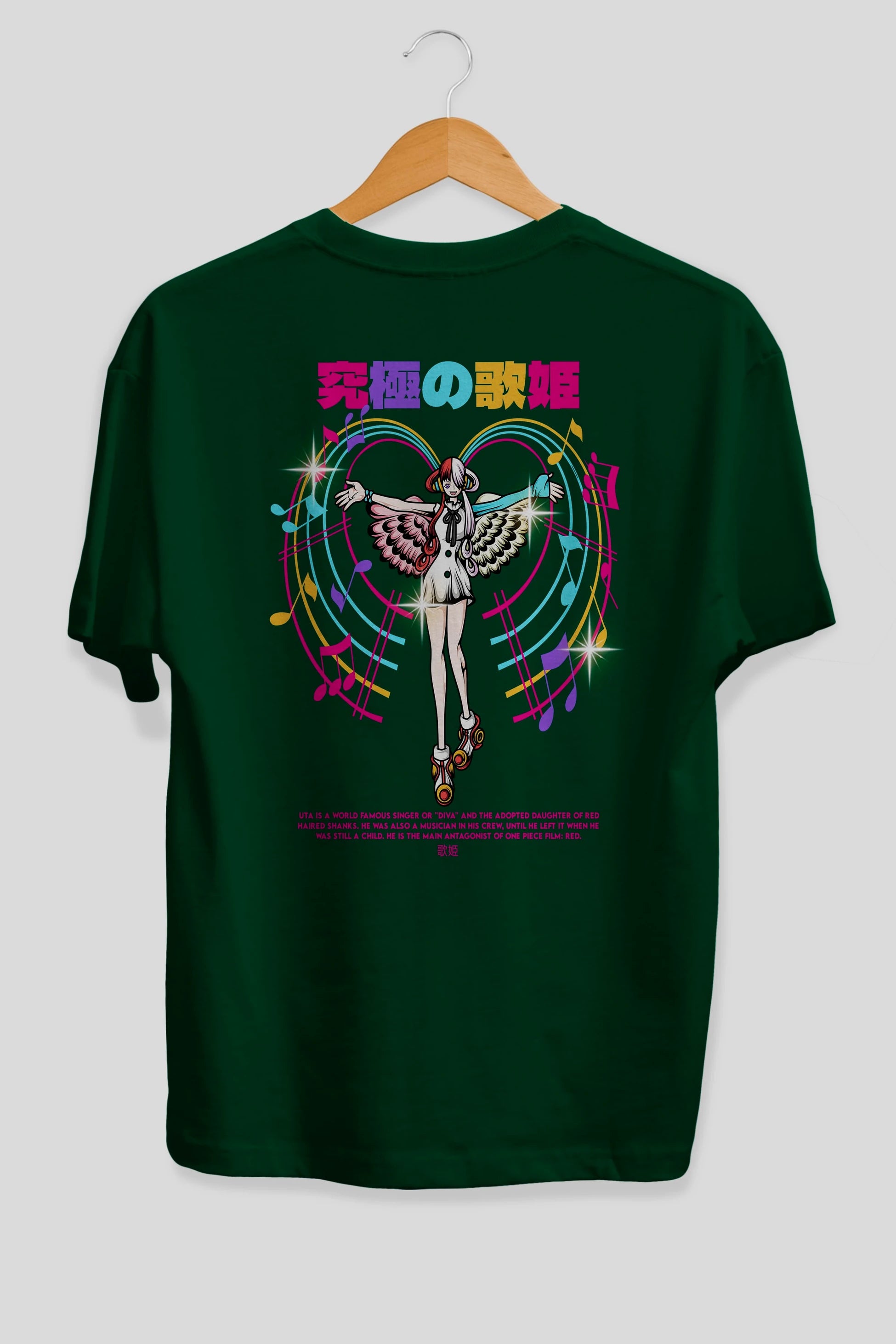 Uta Anime Arka Baskılı Oversize t-shirt Erkek Kadın Unisex