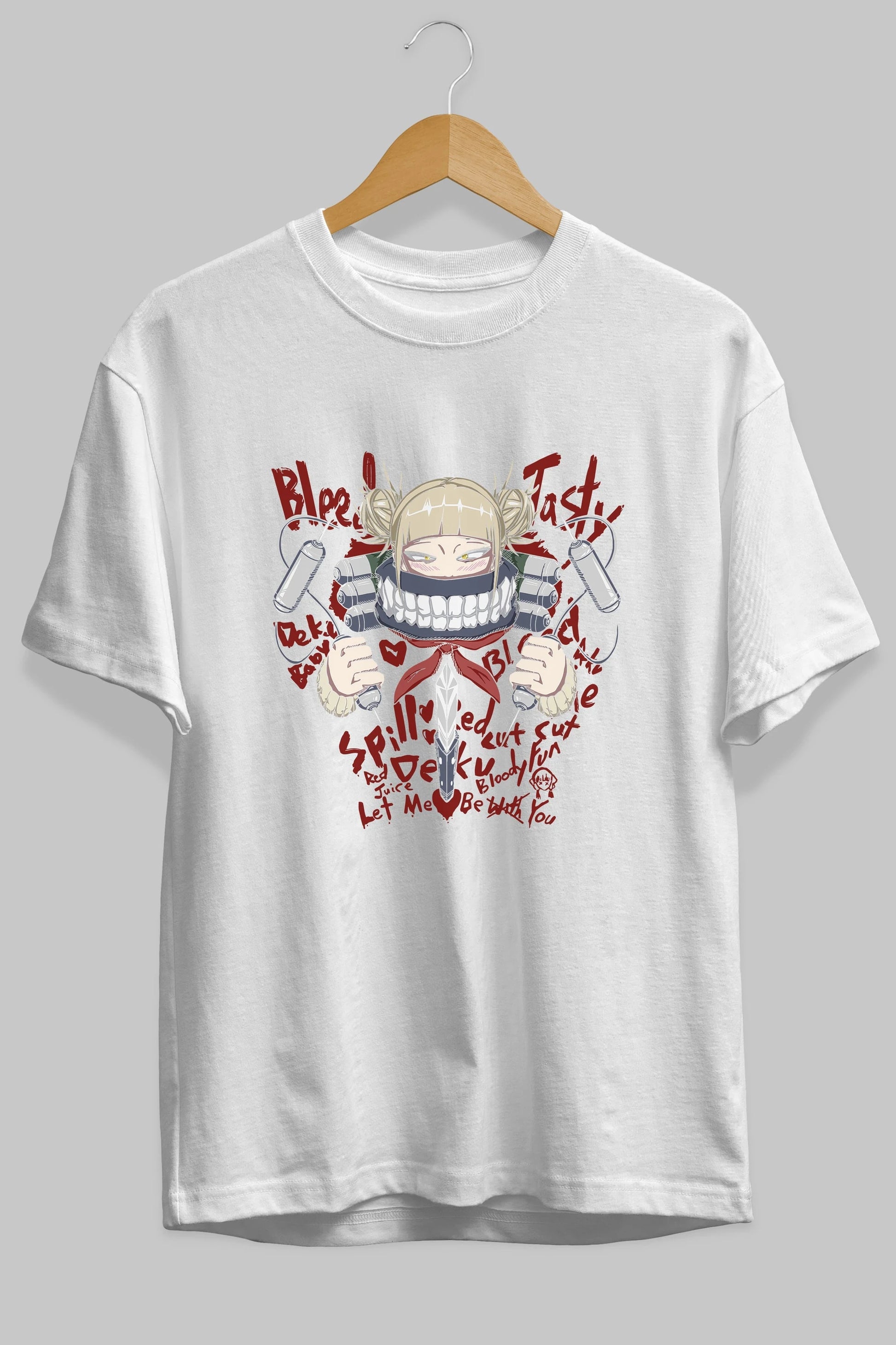 Himiko Toga 1 Anime Ön Baskılı Oversize t-shirt %100 pamuk Erkek Kadın Unisex