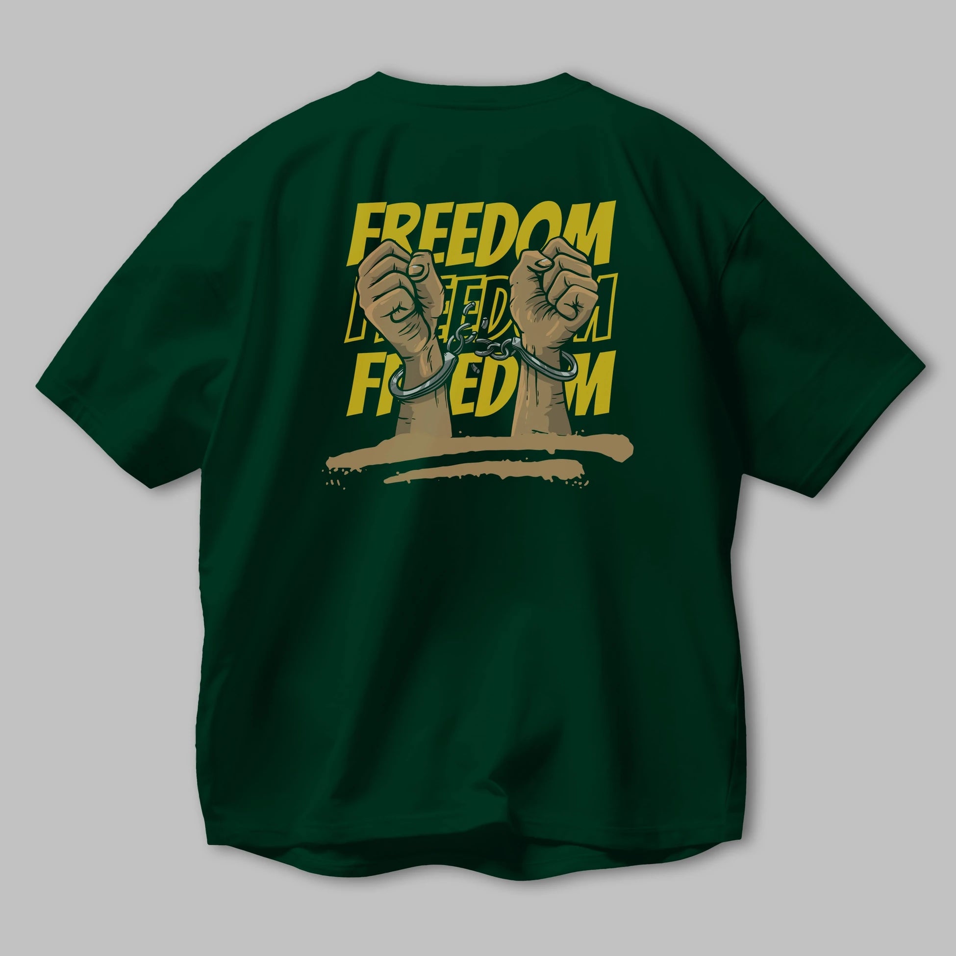 Freedom Yazılı Arka Baskılı Oversize t-shirt Erkek Kadın Unisex