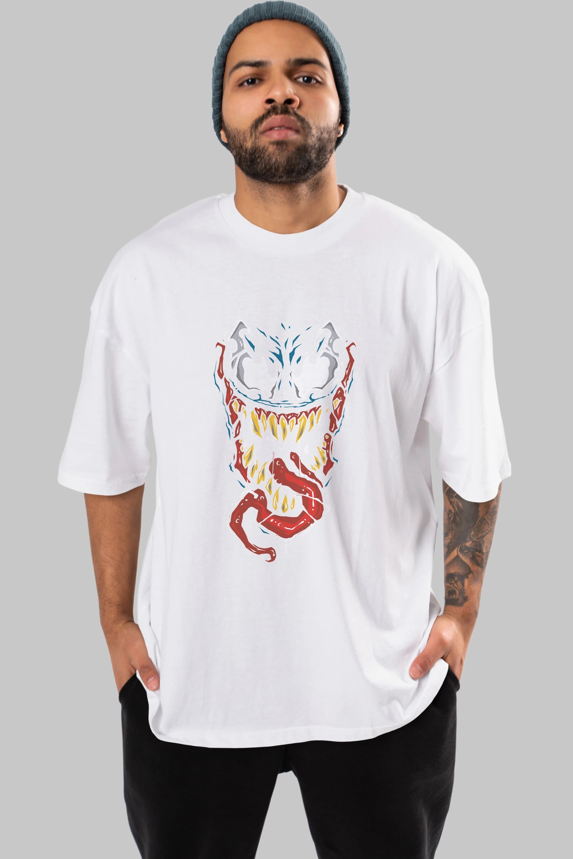 Venom (15) Ön Baskılı Oversize t-shirt Erkek Kadın Unisex %100 Pamuk Bisiklet Yaka tişort