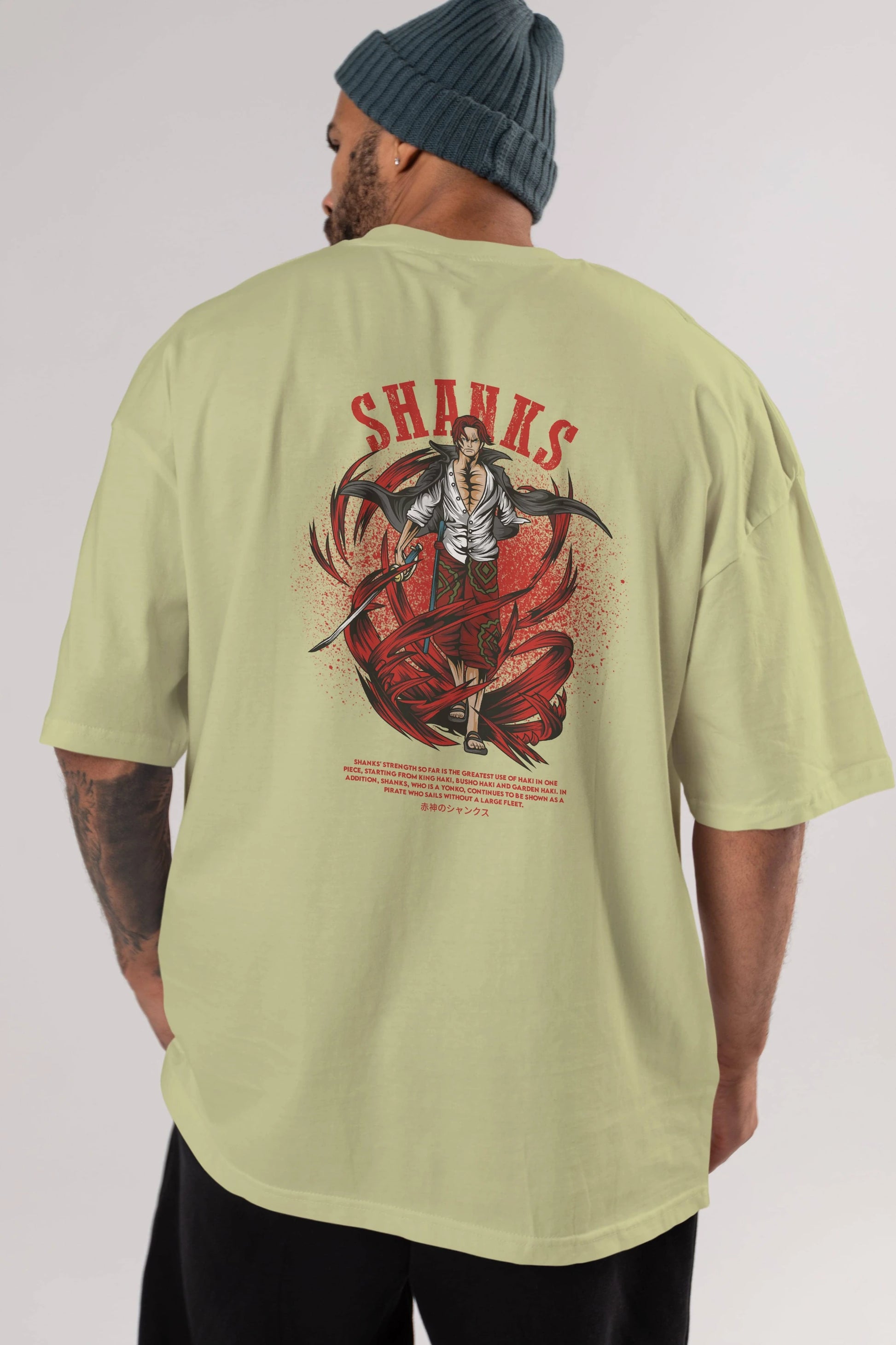 Shanks Anime Arka Baskılı Oversize t-shirt Erkek Kadın Unisex