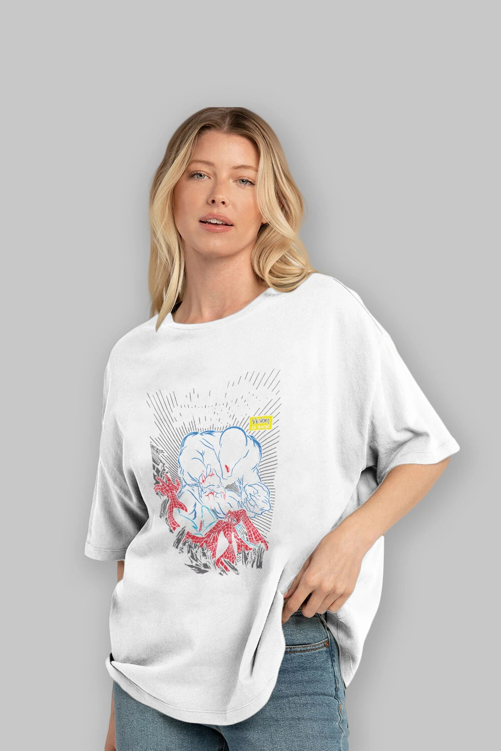 Venom (19) Ön Baskılı Oversize t-shirt Erkek Kadın Unisex %100 Pamuk Bisiklet Yaka tişort