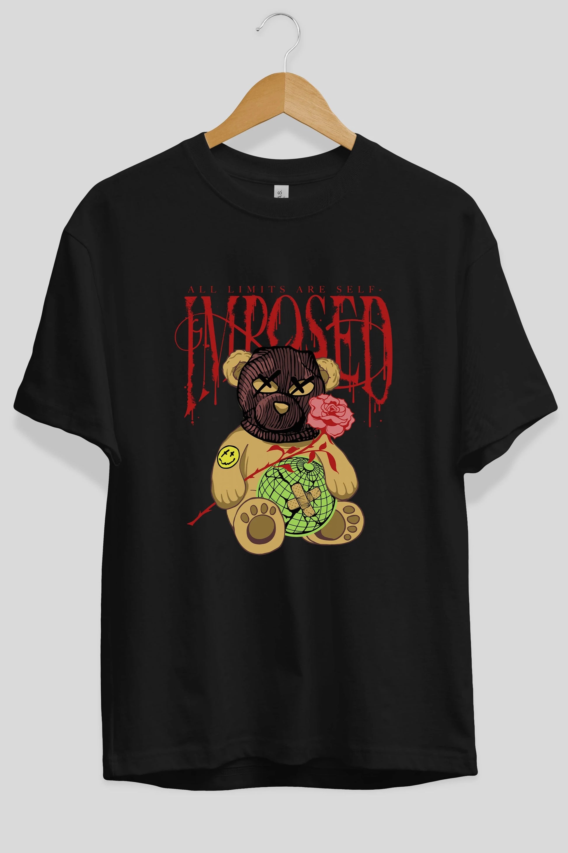 All Limits Bear Ön Baskılı Oversize t-shirt Erkek Kadın Unisex
