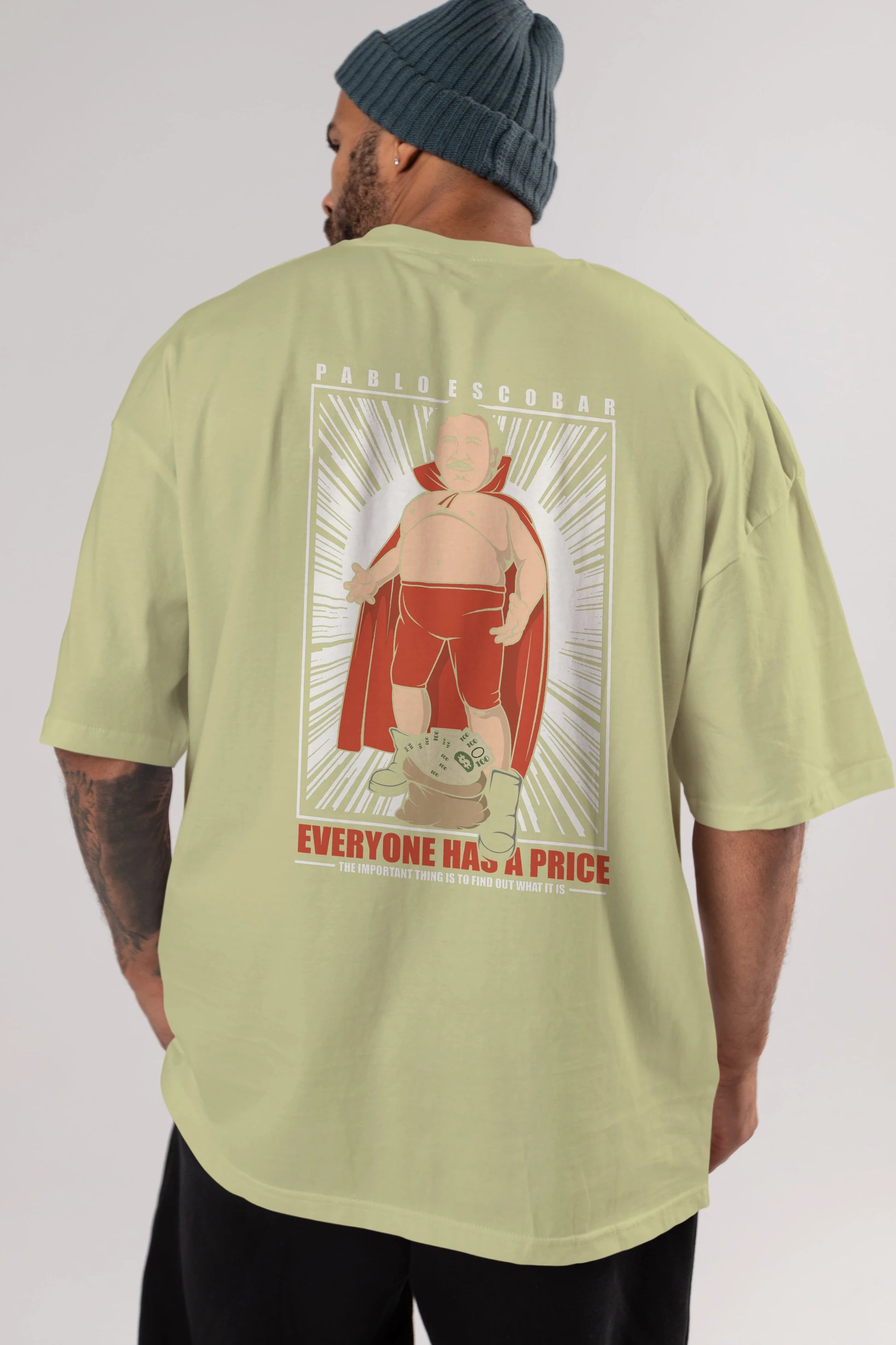 Pablo Escobar Luchador Arka Baskılı Oversize t-shirt Erkek Kadın Unisex %100 Pamuk tişort