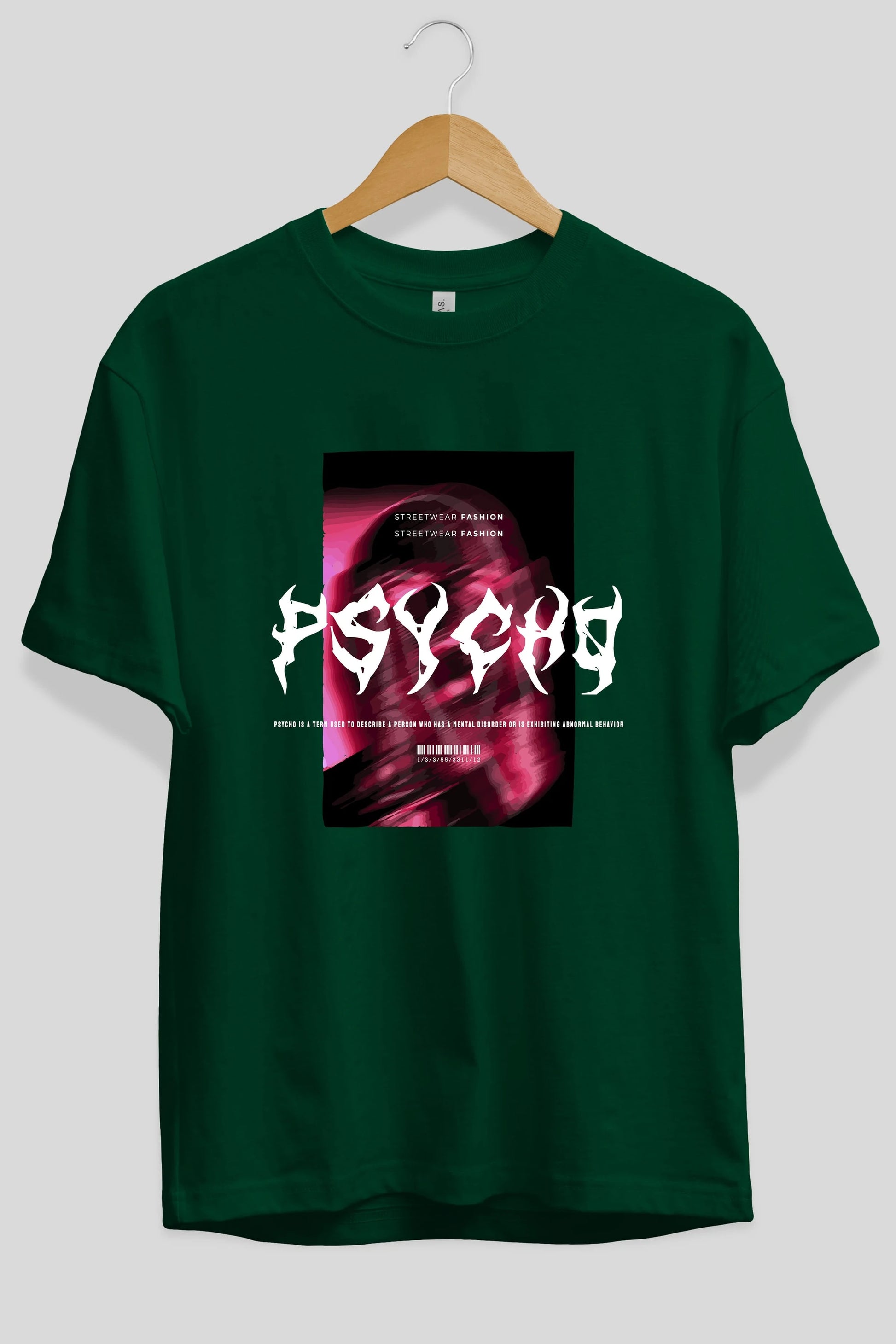Psycho Streetwear Ön Baskılı Oversize t-shirt Erkek Kadın Unisex
