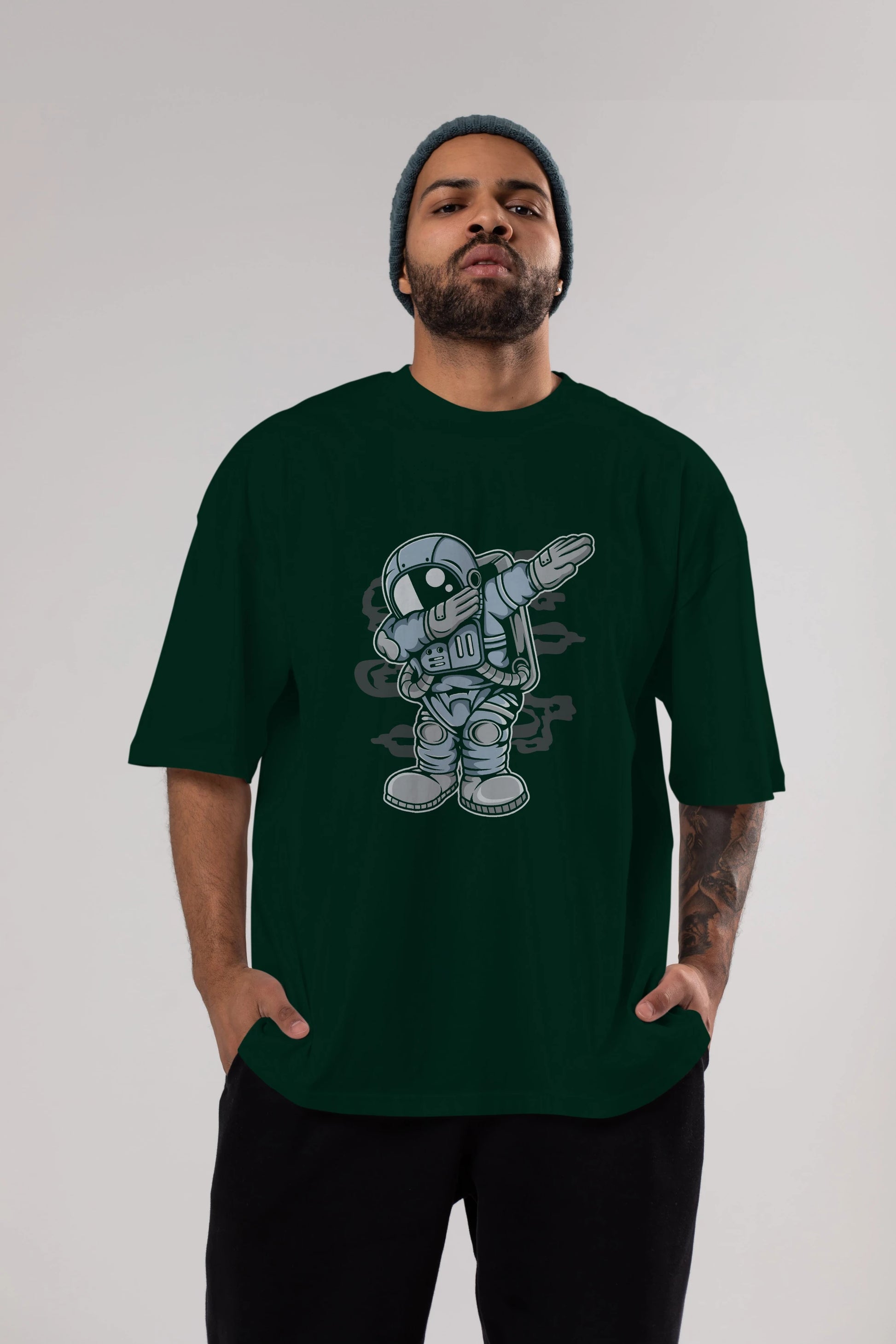 Astronaut Dab Ön Baskılı Oversize t-shirt Erkek Kadın Unisex
