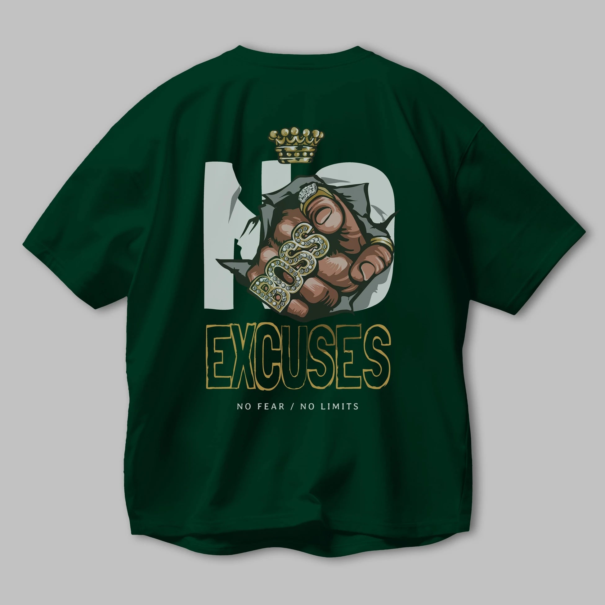 No Excuses Arka Baskılı Oversize t-shirt Erkek Kadın Unisex