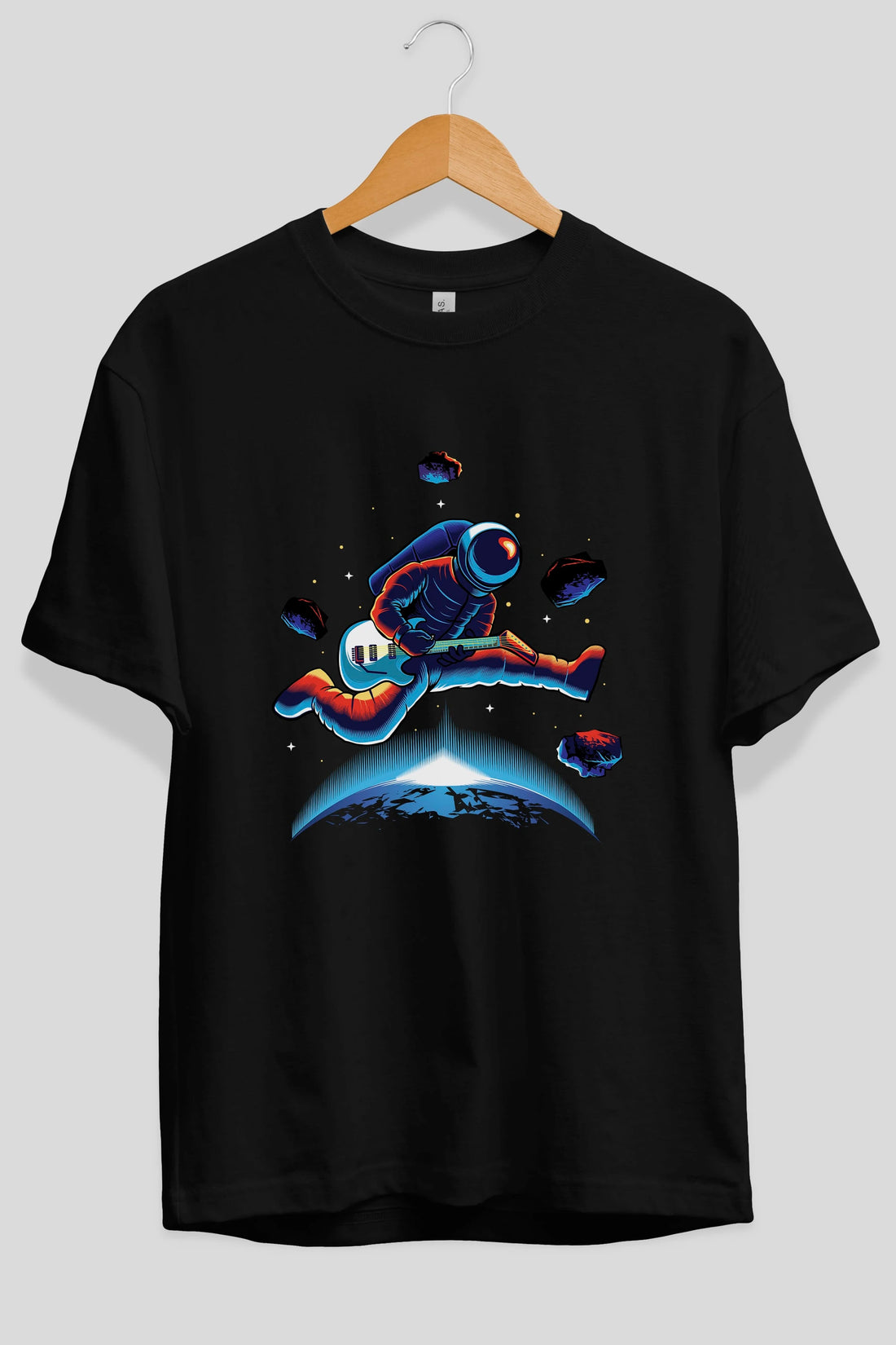 Astroguitar Ön Baskılı Oversize t-shirt Erkek Kadın Unisex
