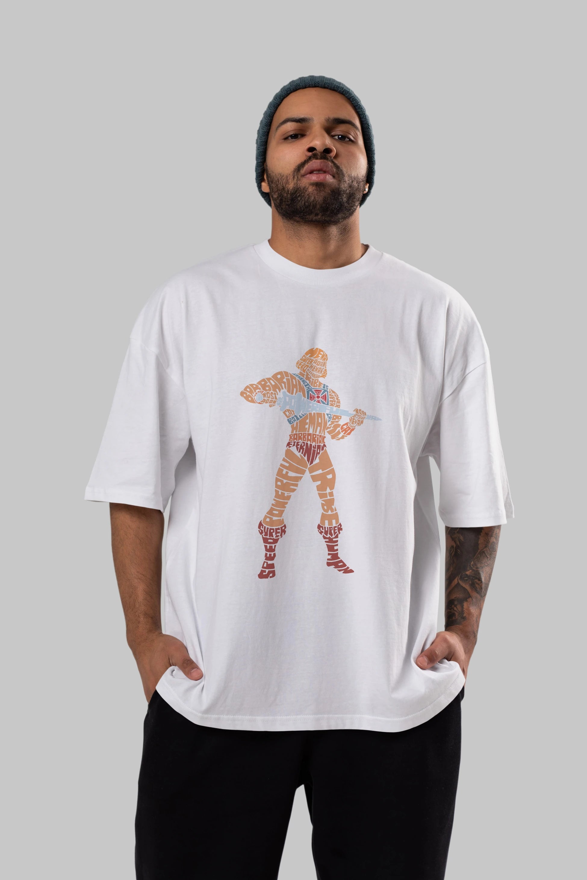 Heman Ön Baskılı Oversize t-shirt %100 pamuk Erkek Kadın Unisex