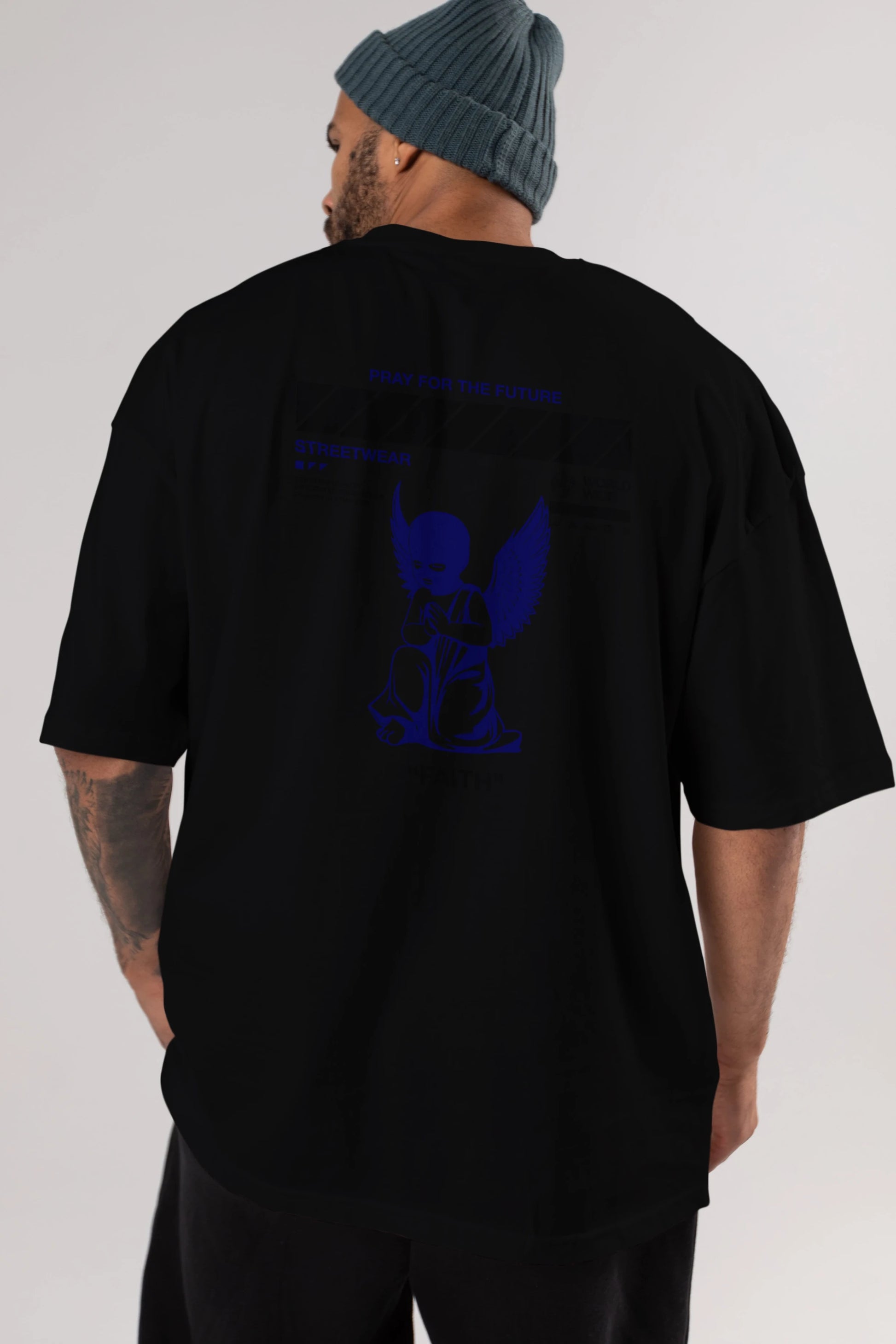 Pray for The Future Arka Baskılı Oversize t-shirt Erkek Kadın Unisex