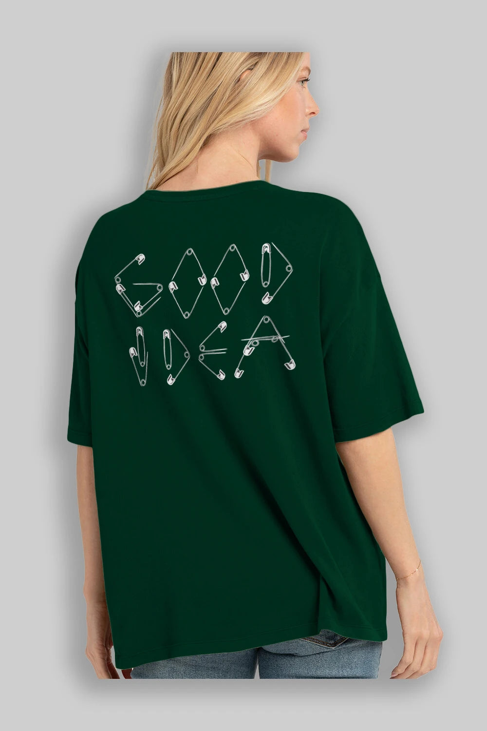 Good Idea Arka Baskılı Oversize t-shirt %100 pamuk Erkek Kadın Unisex