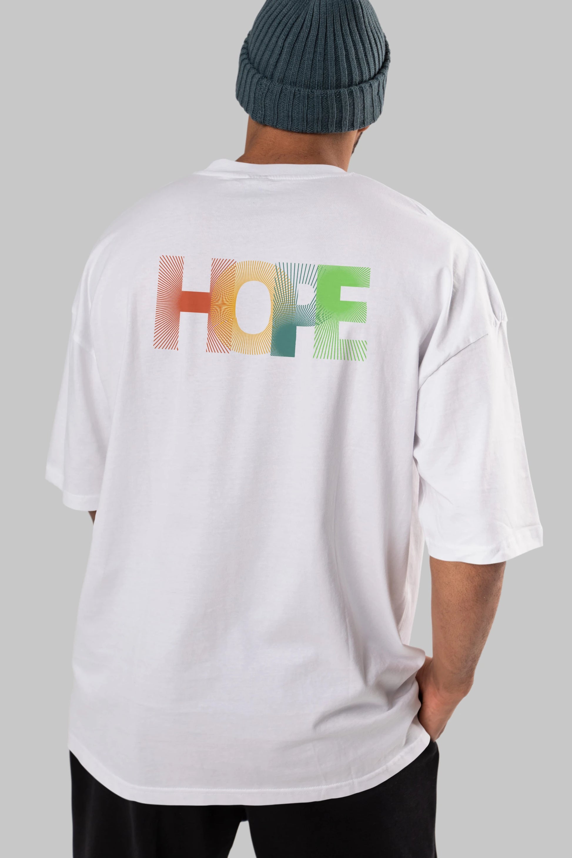 Hope Arka Baskılı Oversize t-shirt Erkek Kadın Unisex