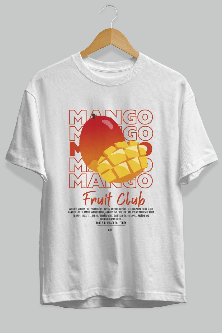 Mango Ön Baskılı Oversize t-shirt Erkek Kadın Pamuk Bisiklet Yaka tişort