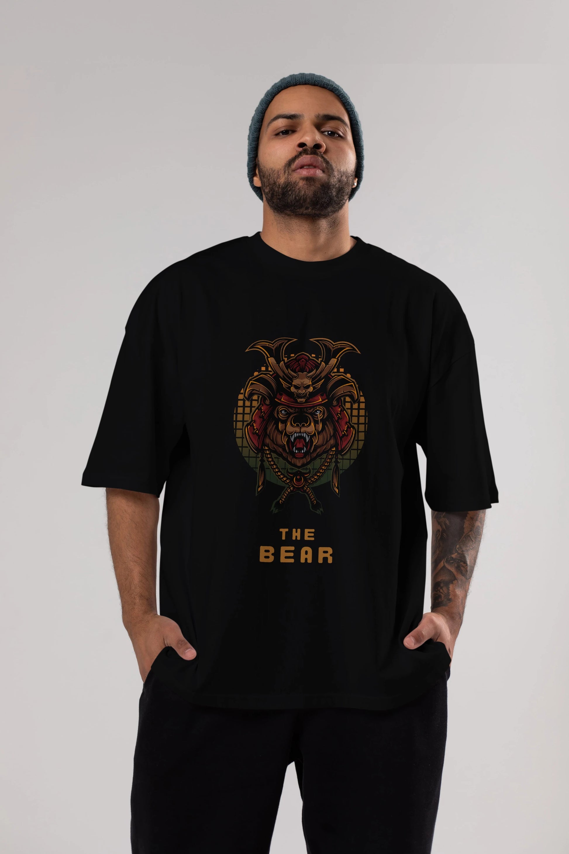 The Bear 2 Ön Baskılı Oversize t-shirt Erkek Kadın Unisex %100 Pamuk