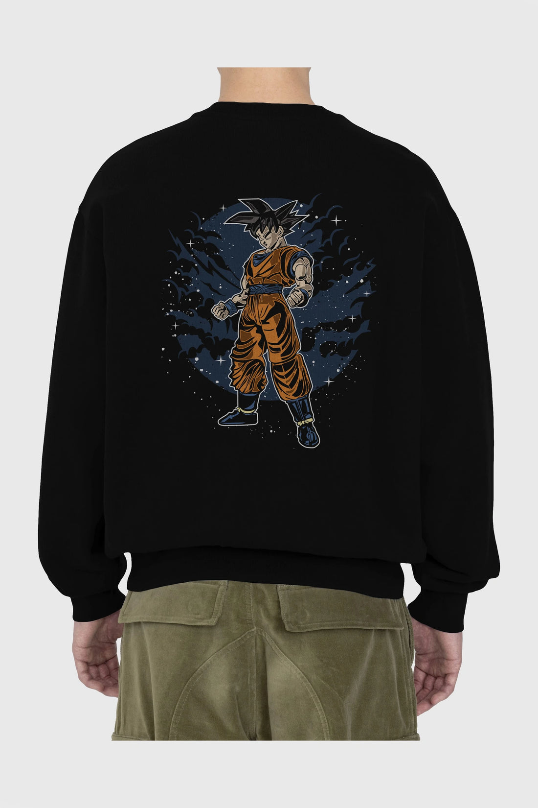 GOKU Arka Baskılı Oversize Sweatshirt Erkek Kadın Unisex