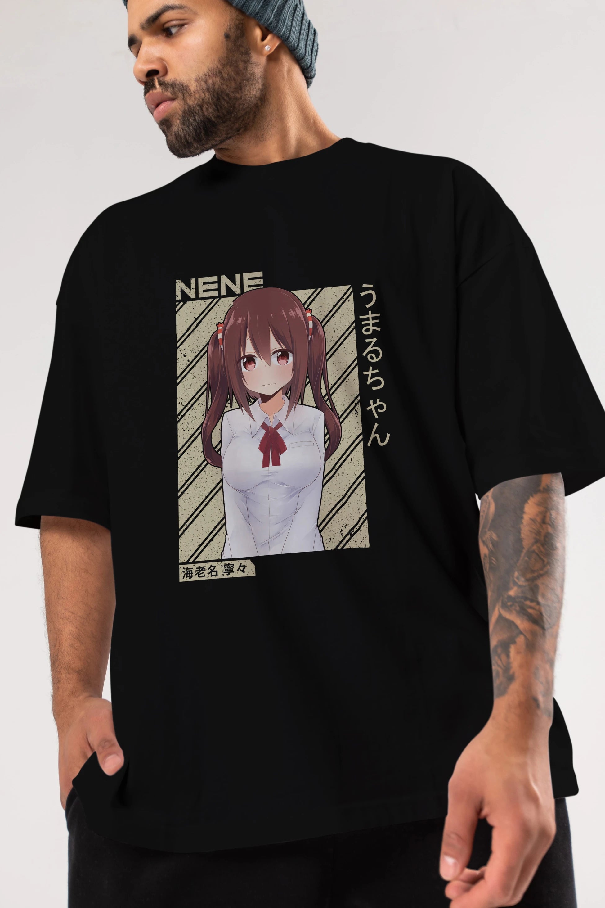 Nene Ebina 1 Anime Ön Baskılı Oversize t-shirt %100 pamuk Erkek Kadın Unisex