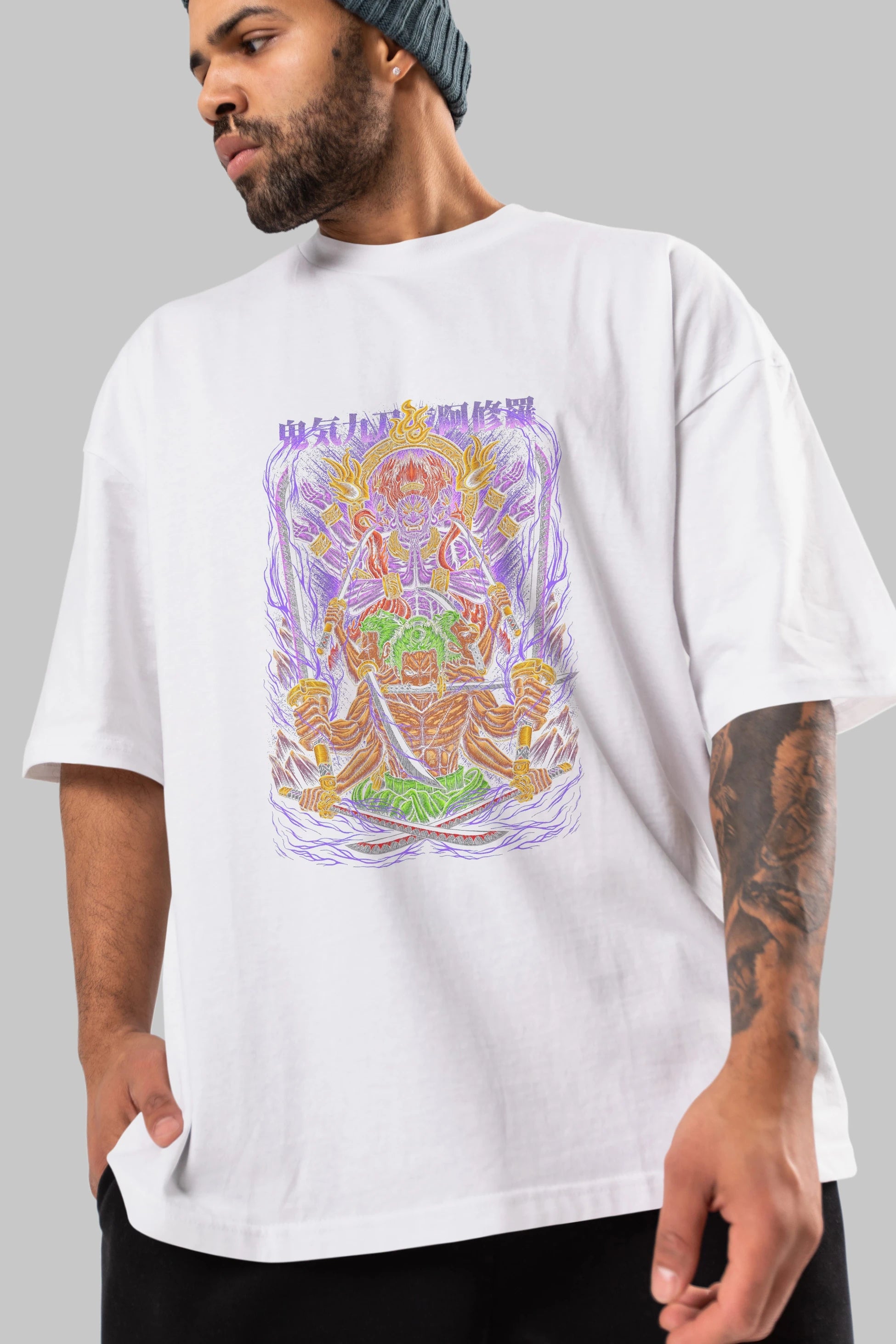 RORONOA ZORO 2 Anime Ön Baskılı Oversize t-shirt %100 pamuk Erkek Kadın Unisex