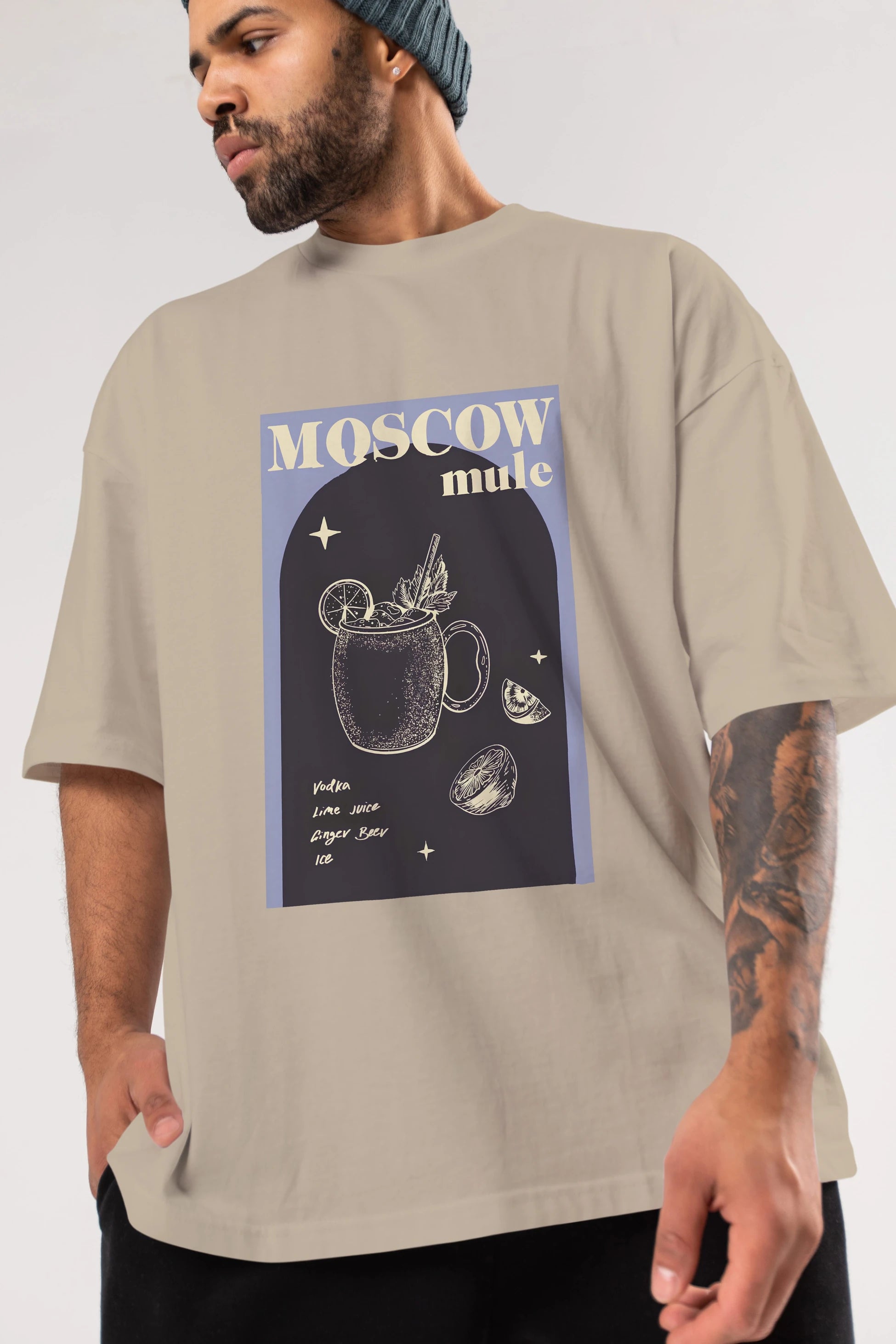 Moscow Mule Ön Baskılı Oversize t-shirt Erkek Kadın Unisex %100 Pamuk Bisiklet Yaka tişort