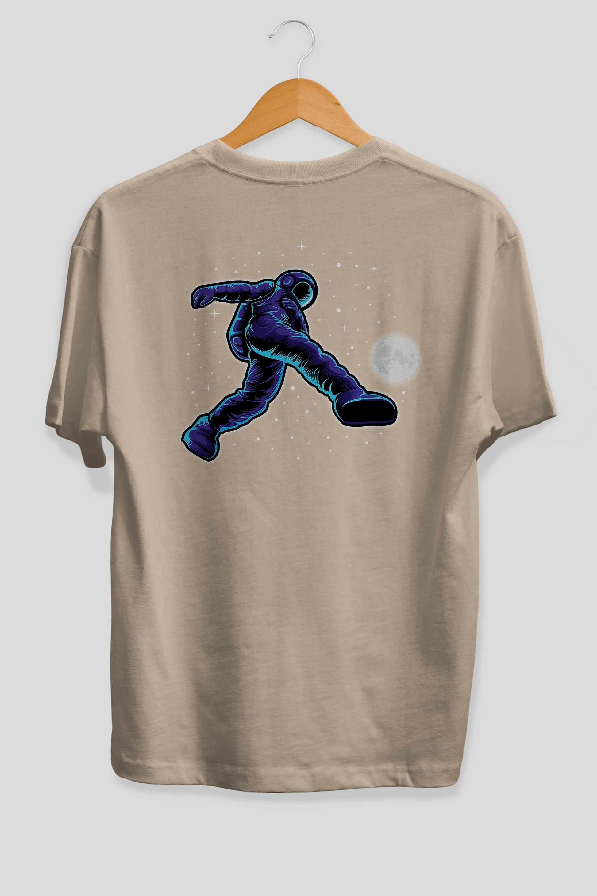 Astroball in Space Arka Baskılı Oversize t-shirt Erkek Kadın Unisex