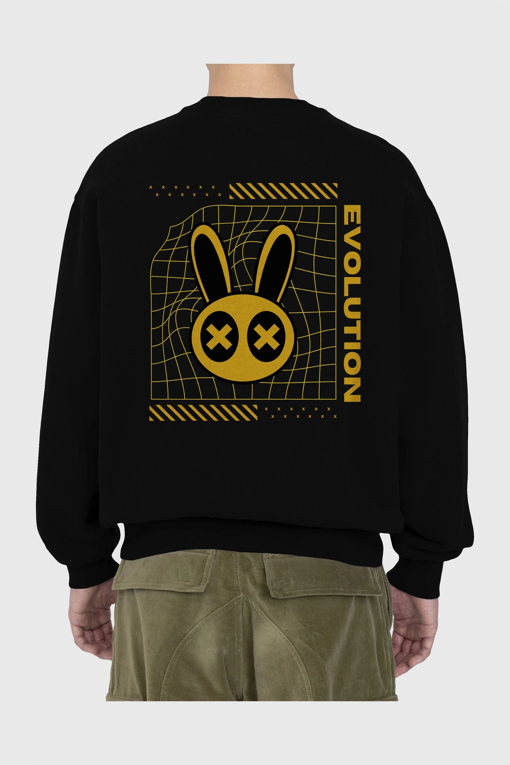 Evolution Yazılı Arka Baskılı Oversize Sweatshirt Erkek Kadın Unisex