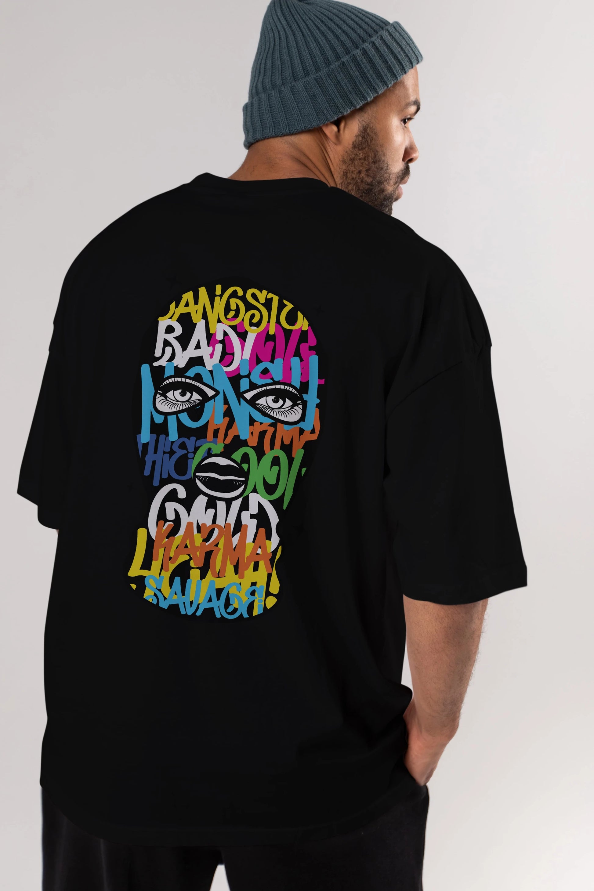 Karma Savage Arka Baskılı Oversize t-shirt Erkek Kadın Unisex