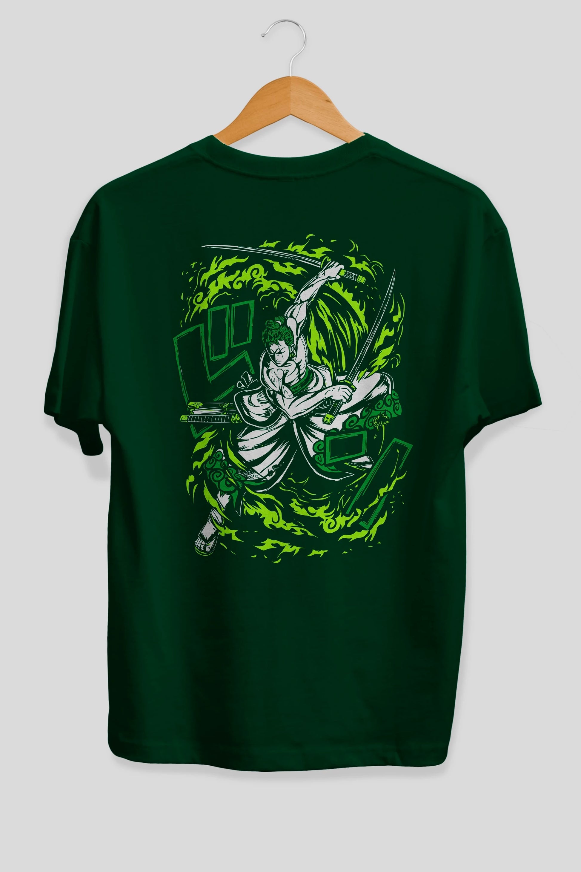 ZORO-ONE PIECE (2) Anime Arka Baskılı Oversize t-shirt Erkek Kadın Unisex
