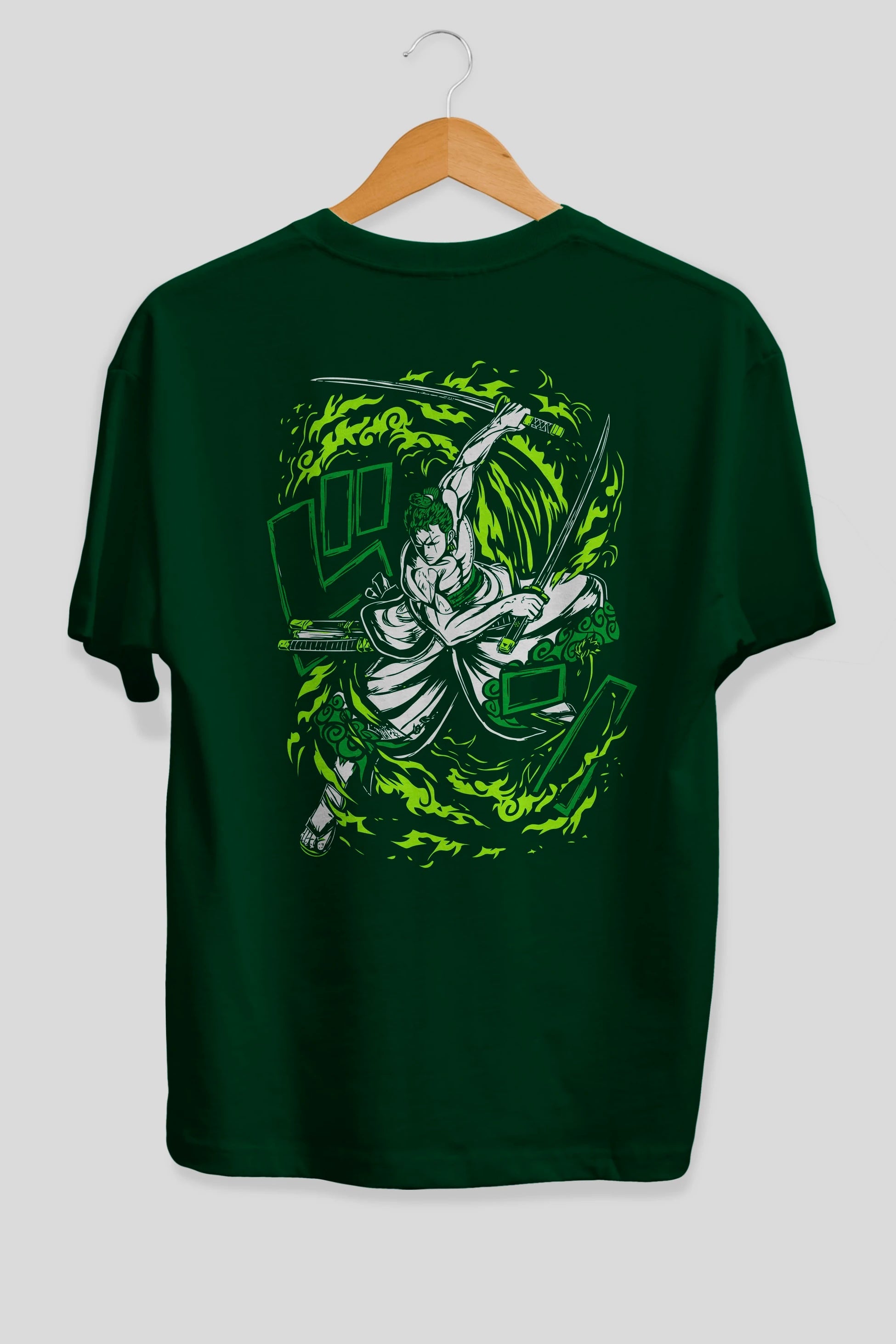 ZORO-ONE PIECE (2) Anime Arka Baskılı Oversize t-shirt Erkek Kadın Unisex