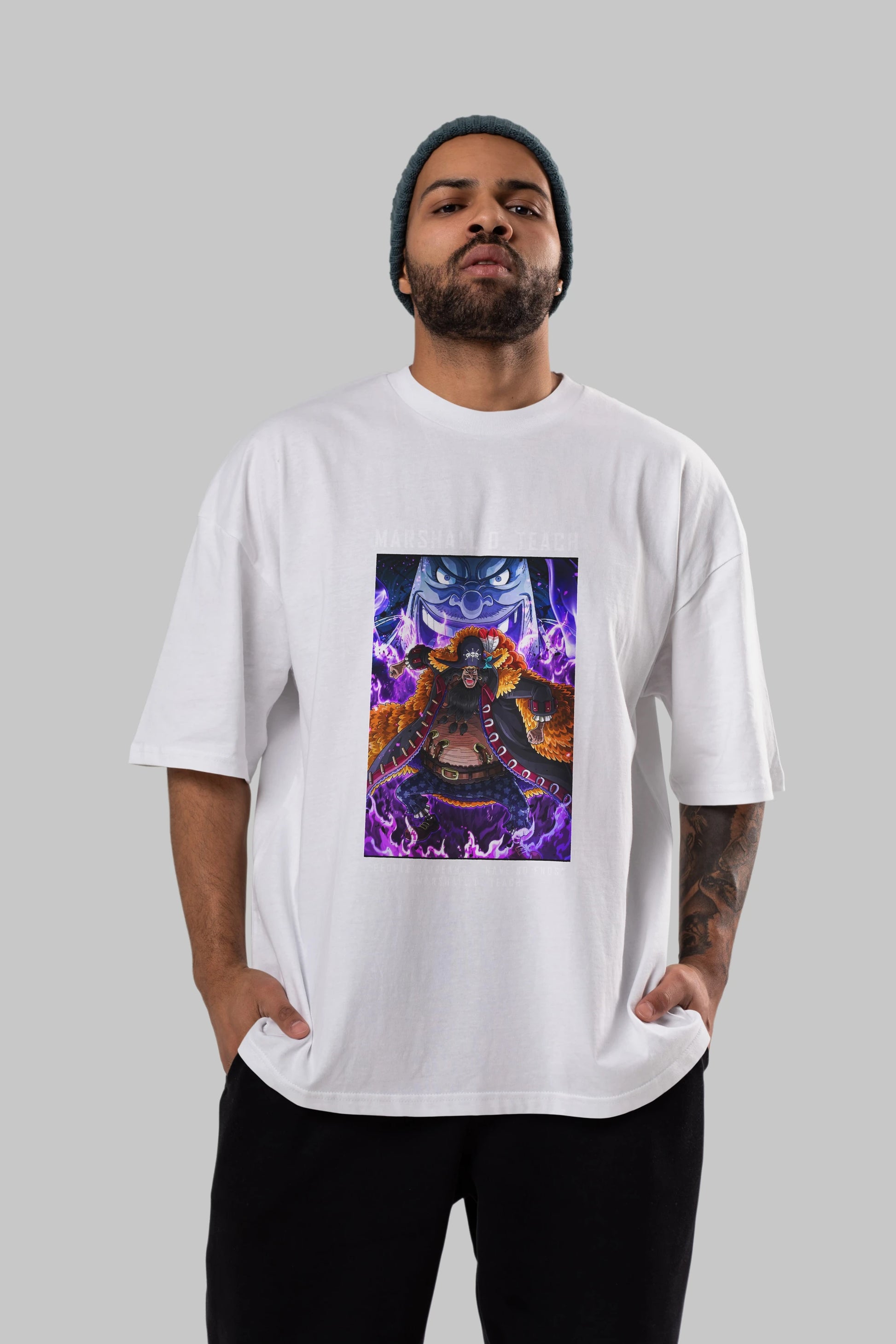 Blackbeard Anime Ön Baskılı Oversize t-shirt Erkek Kadın Unisex