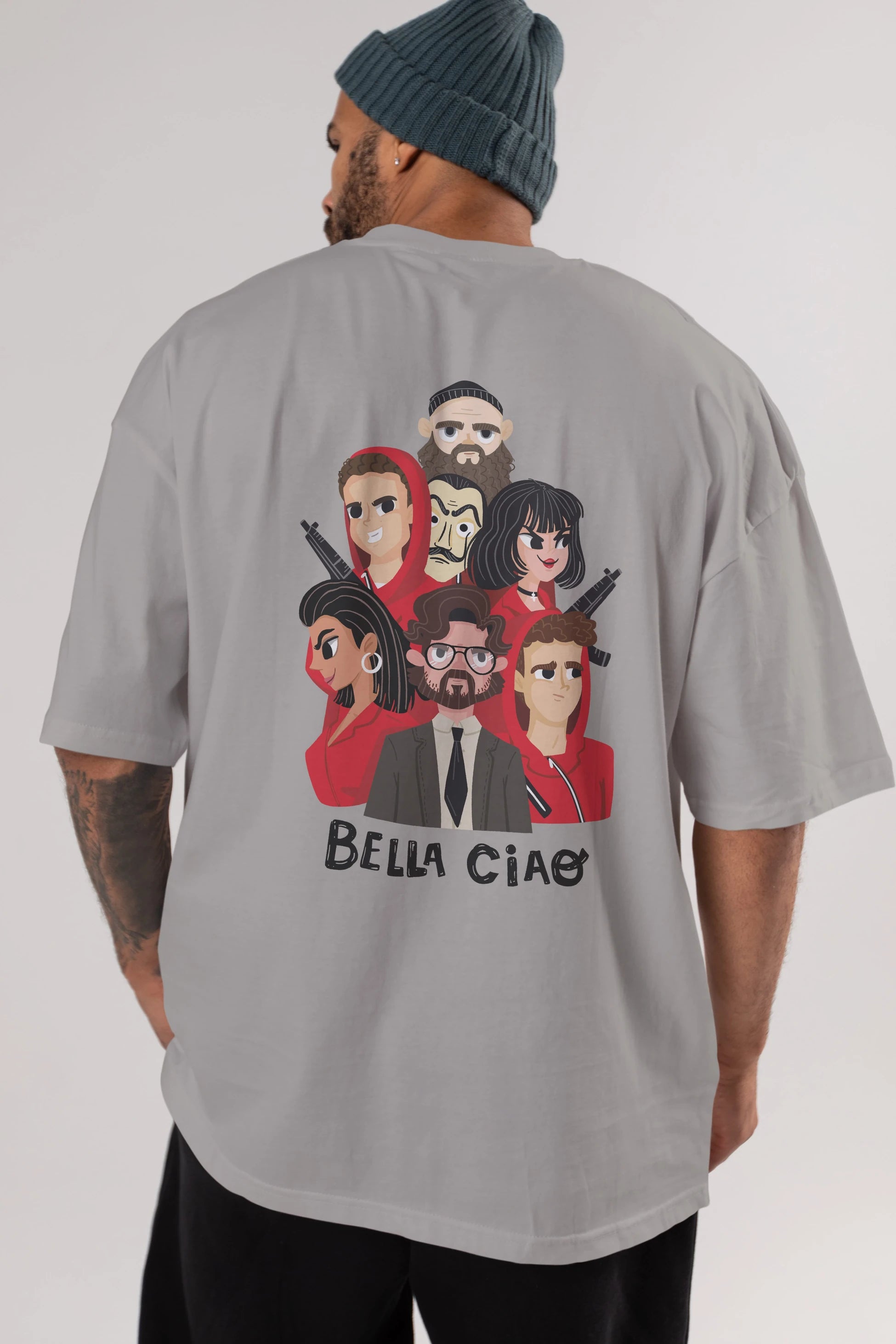 La Casa De Papel (13) Arka Baskılı Oversize t-shirt Erkek Kadın Unisex %100 Pamuk Bisiklet Yaka tişort