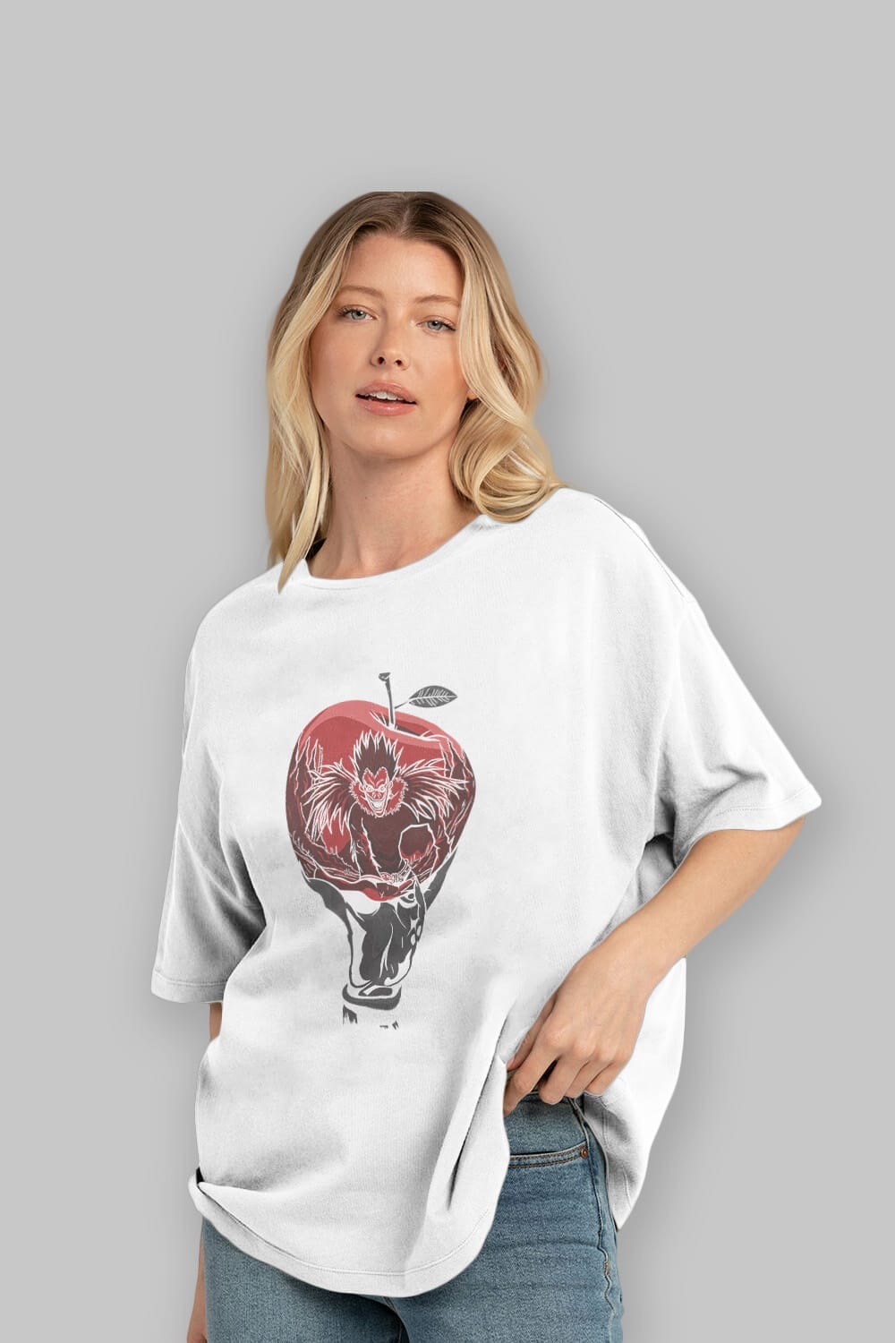 DEATH NOTE -RYUK Anime Ön Baskılı Oversize t-shirt %100 pamuk Erkek Kadın Unisex