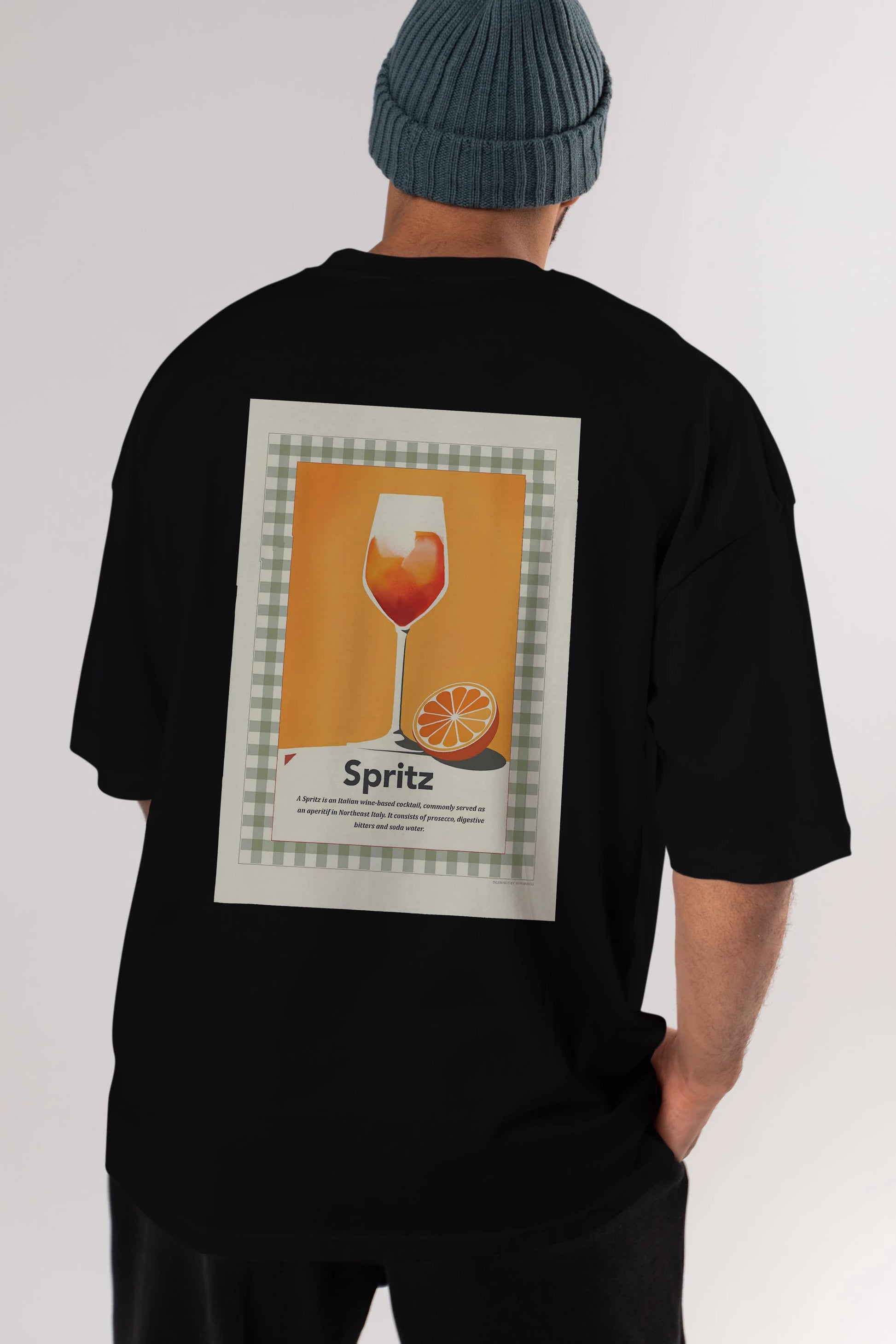 Aperol Spritz 5 Arka Baskılı Oversize t-shirt Erkek Kadın Unisex %100 Pamuk Bisiklet Yaka tişort