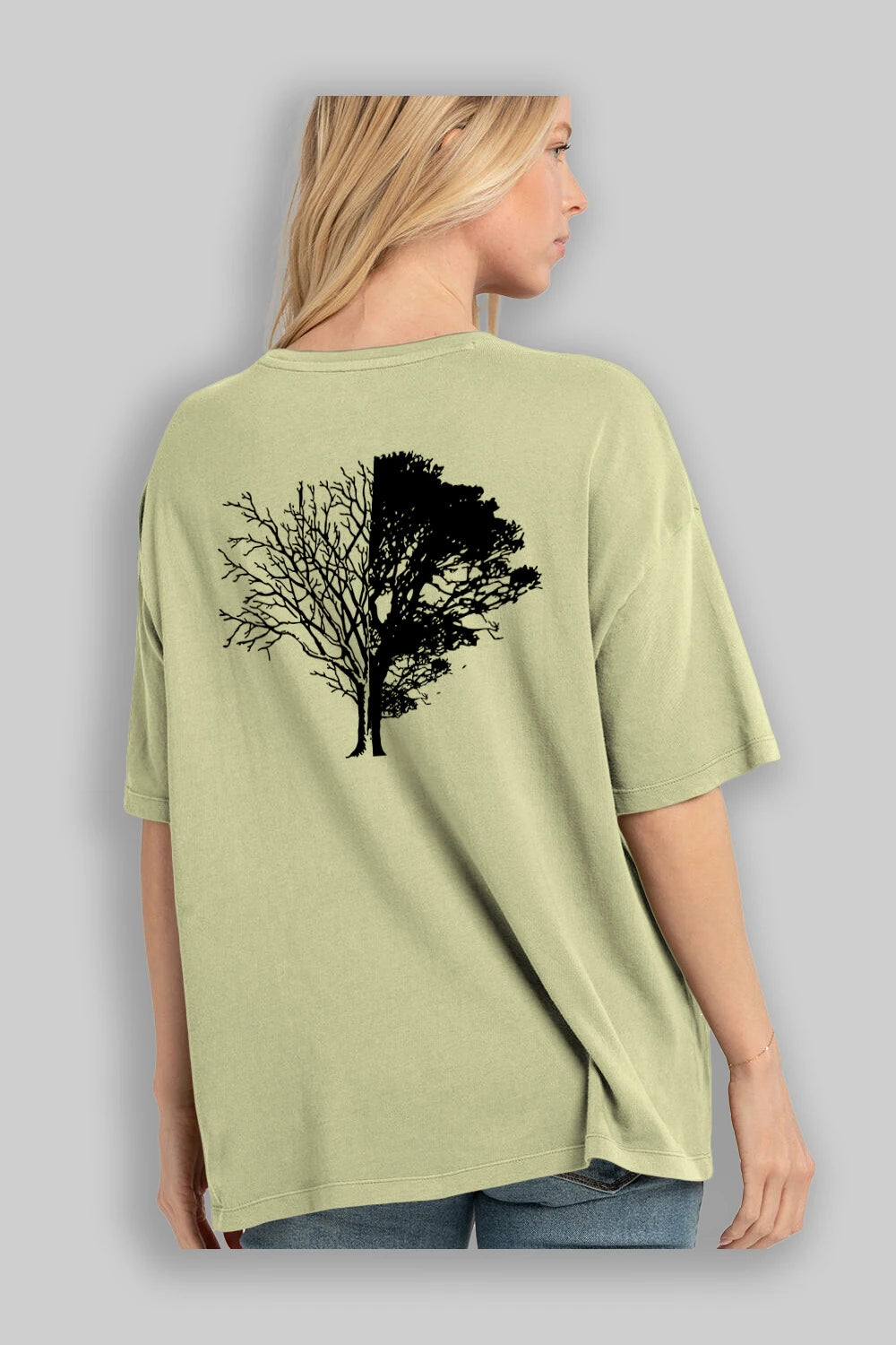Life And Death Arka Baskılı Oversize t-shirt %100 pamuk Erkek Kadın Unisex