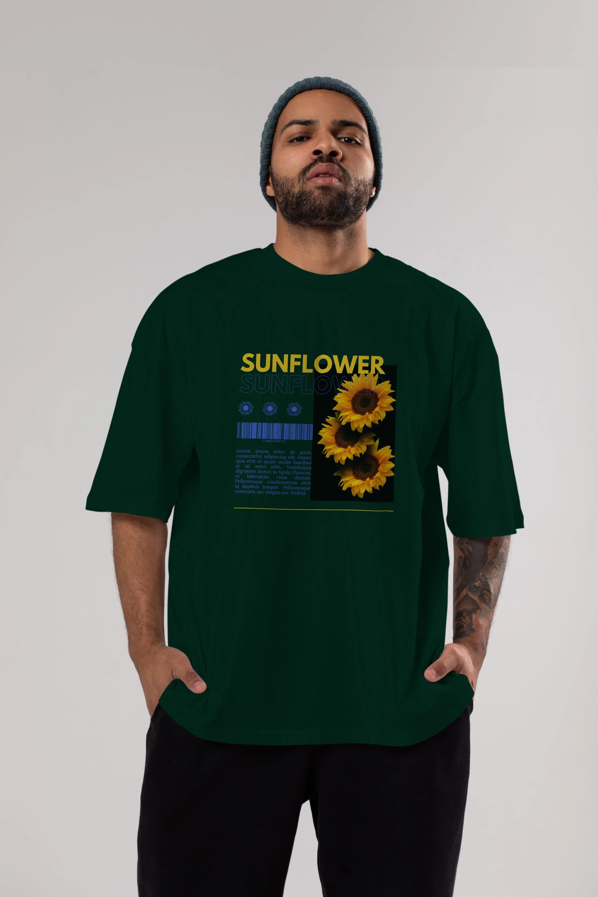 Sunflower Ön Baskılı Oversize t-shirt Erkek Kadın Unisex