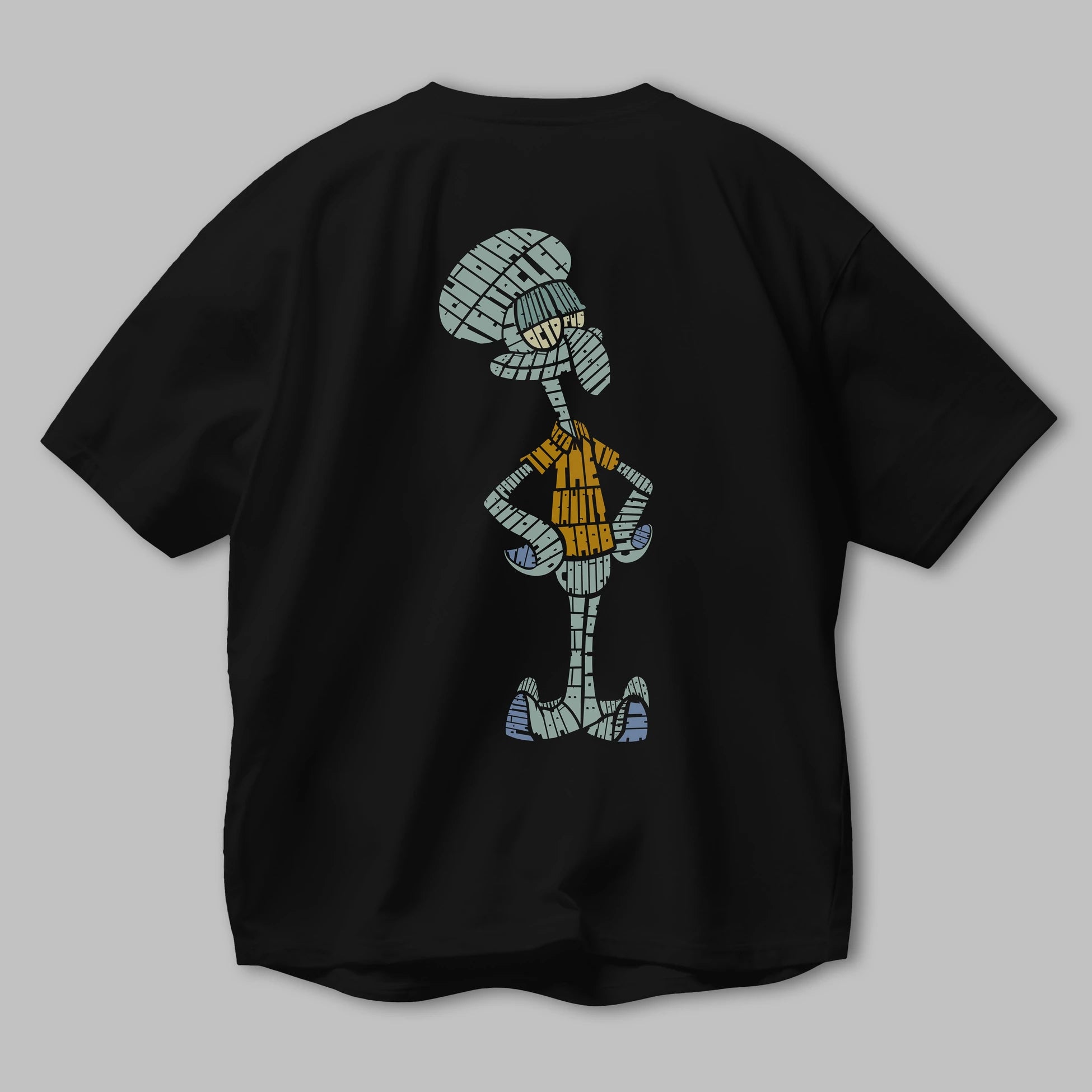 Squidward Arka Baskılı Oversize t-shirt %100 pamuk Erkek Kadın Unisex