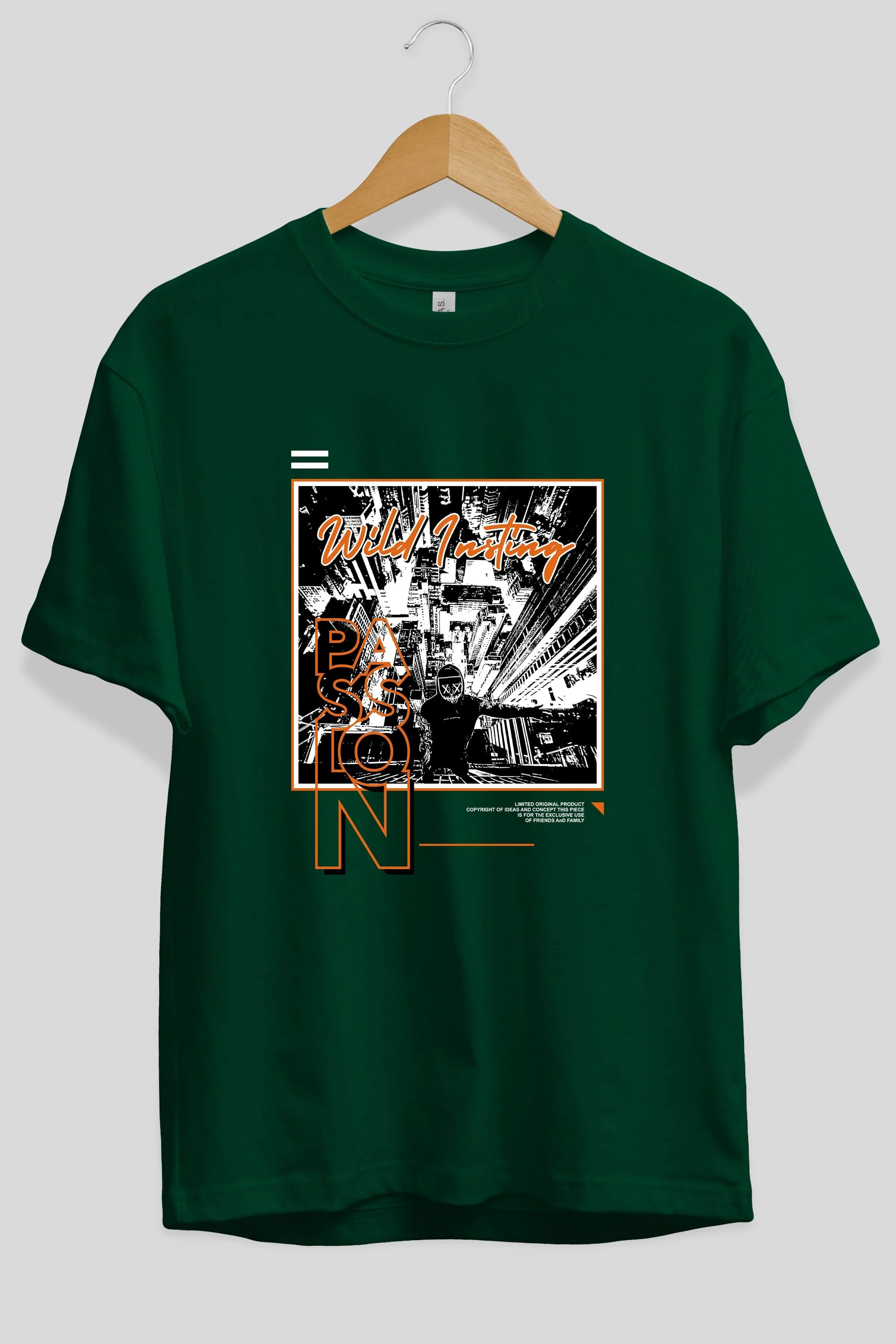 Wild Passion Ön Baskılı Oversize t-shirt Erkek Kadın Unisex