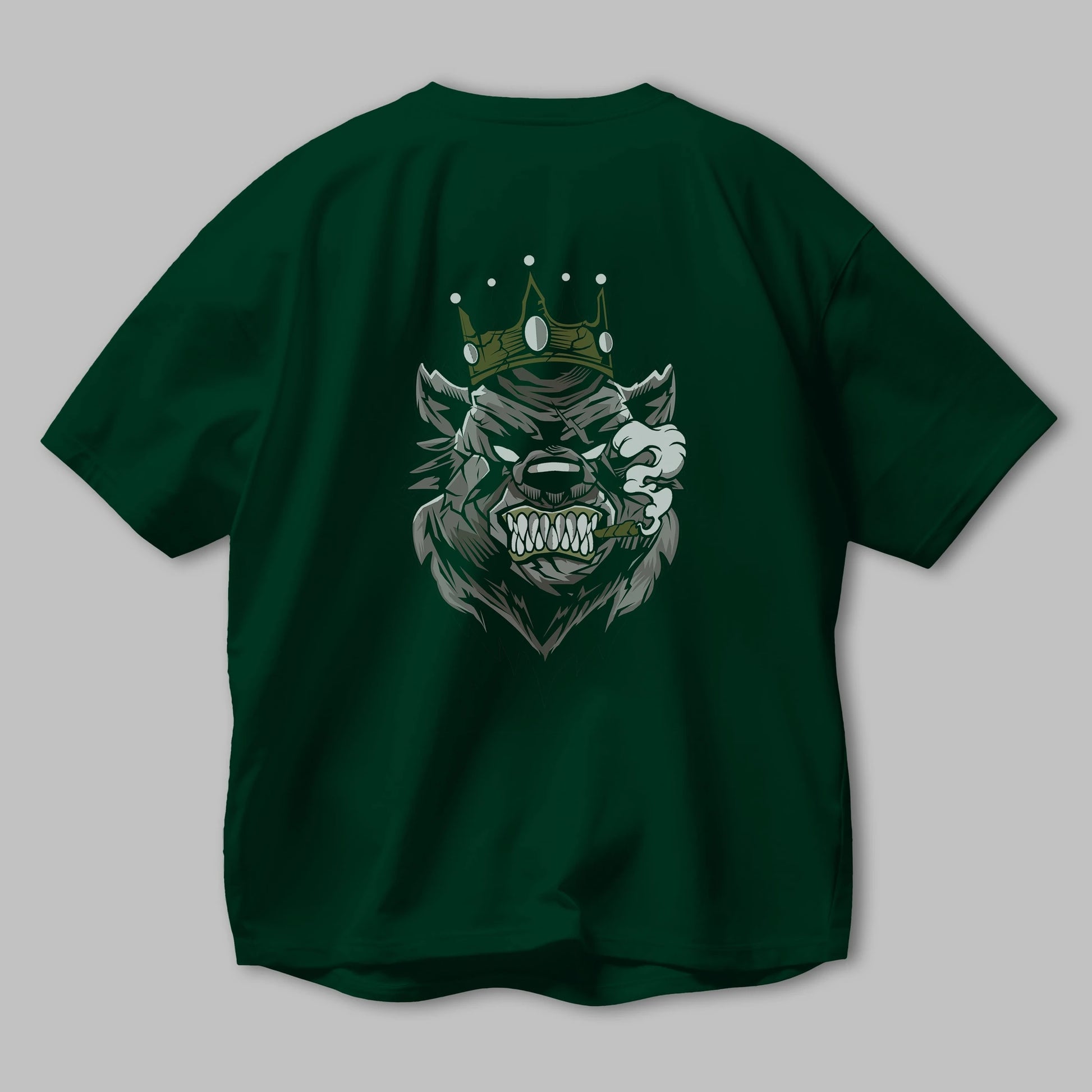 Bear King Arka Baskılı Oversize t-shirt Erkek Kadın Unisex %100 Pamuk tişort