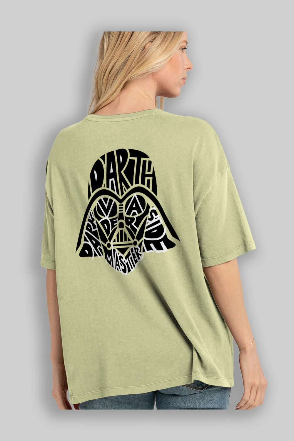 Darth Vader Arka Baskılı Oversize t-shirt %100 pamuk Erkek Kadın Unisex